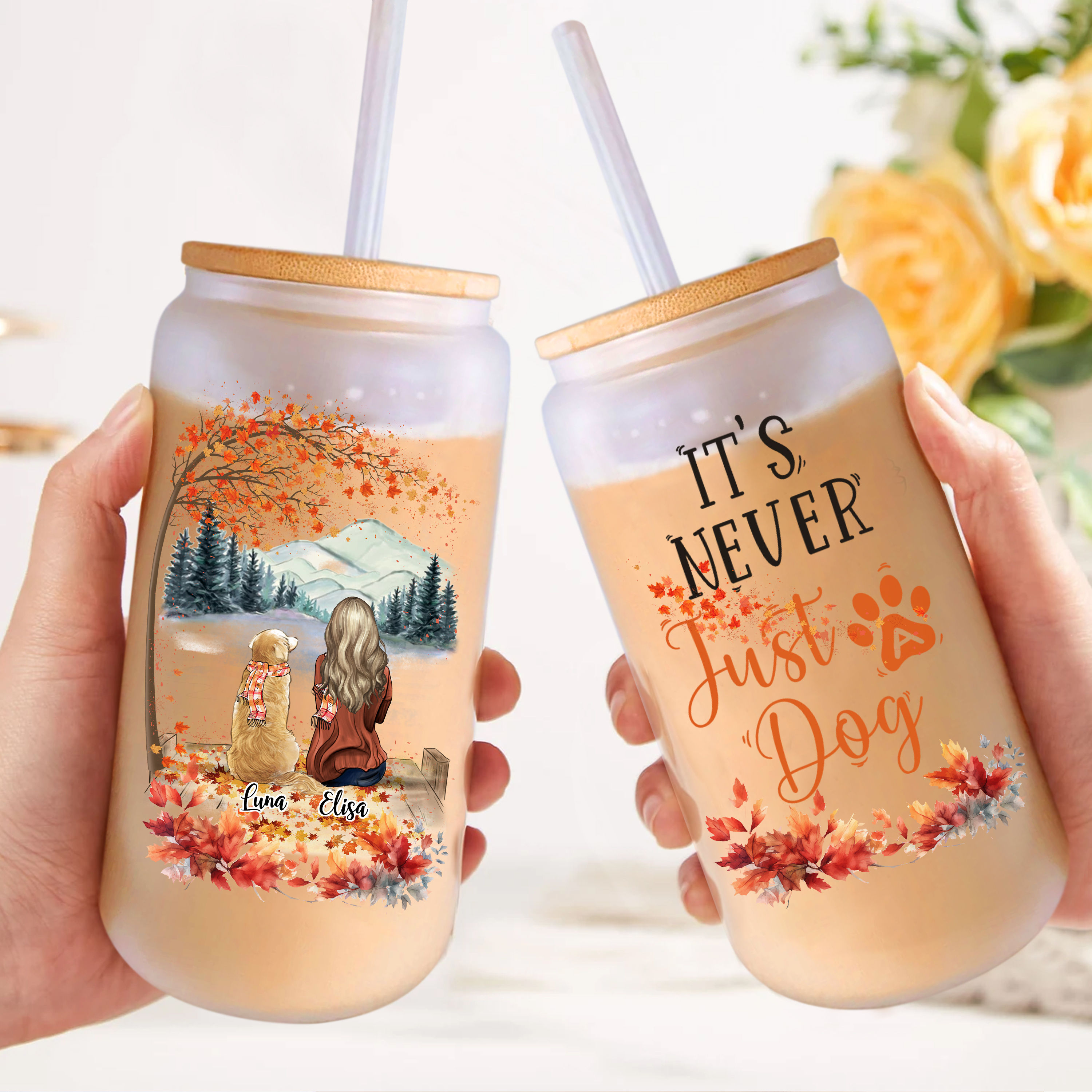 Personalized 40oz Tumbler with Handle and Straw - Dog Lover Gifts - It's  Never Just a Dog