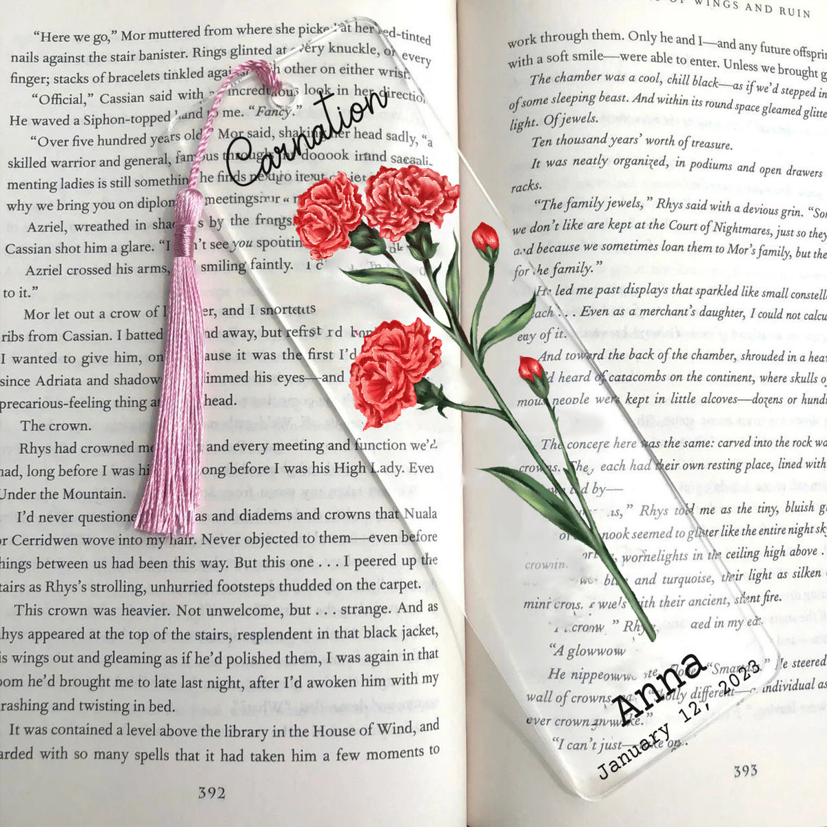 Acrylic Bookmark Gift - Personalized Flower Birth Month_1