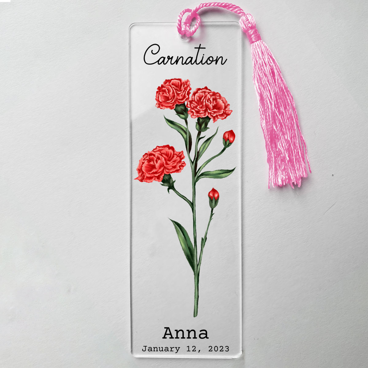 Acrylic Bookmark Gift - Personalized Flower Birth Month_3