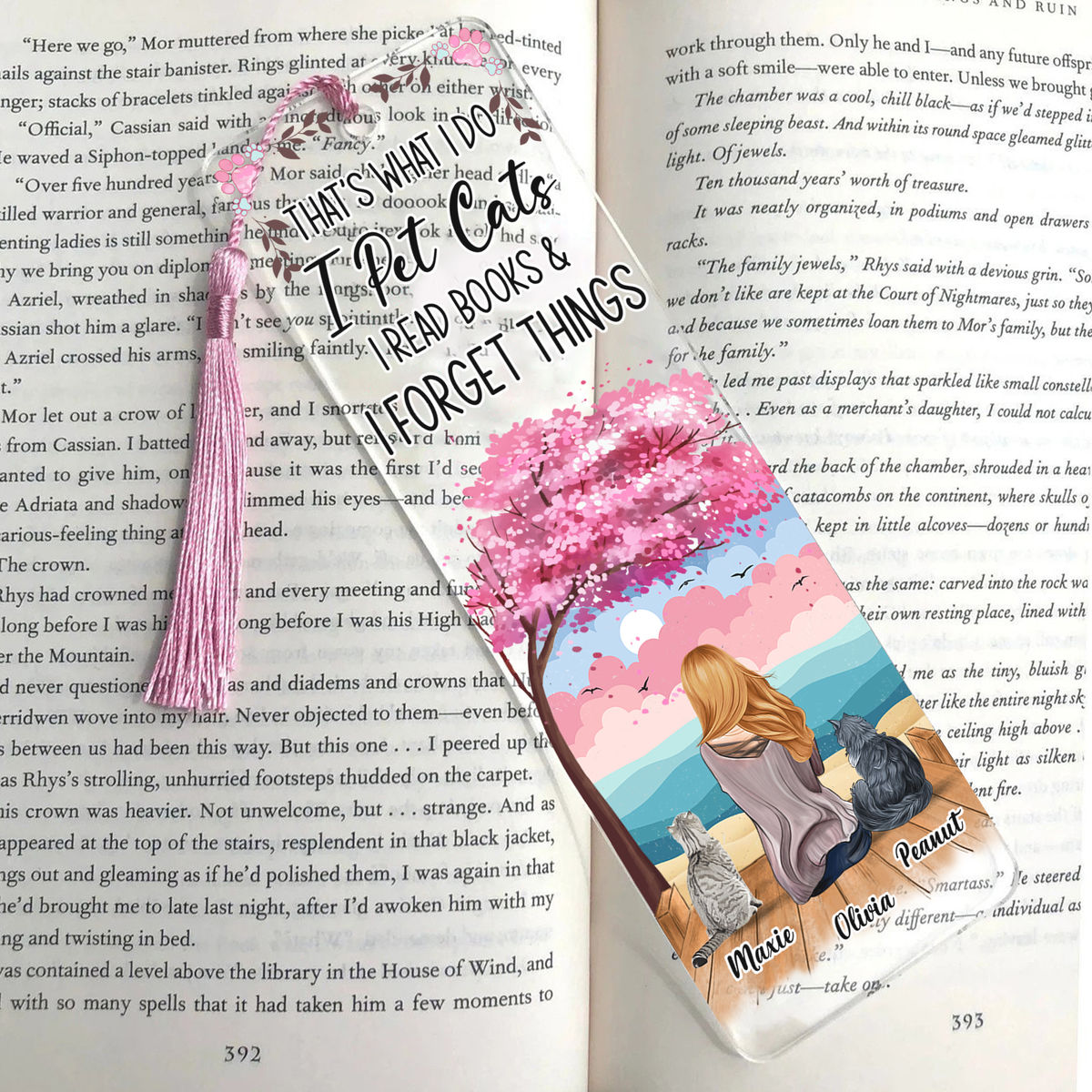 Acrylic Bookmark Gift - That's what I do, I pet Cats, I read books and I forget things - Best Gift for Cats Lovers_1