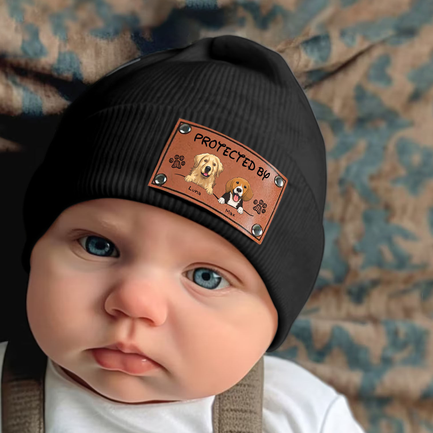 Custom Baby Beanie - Protected By (D)