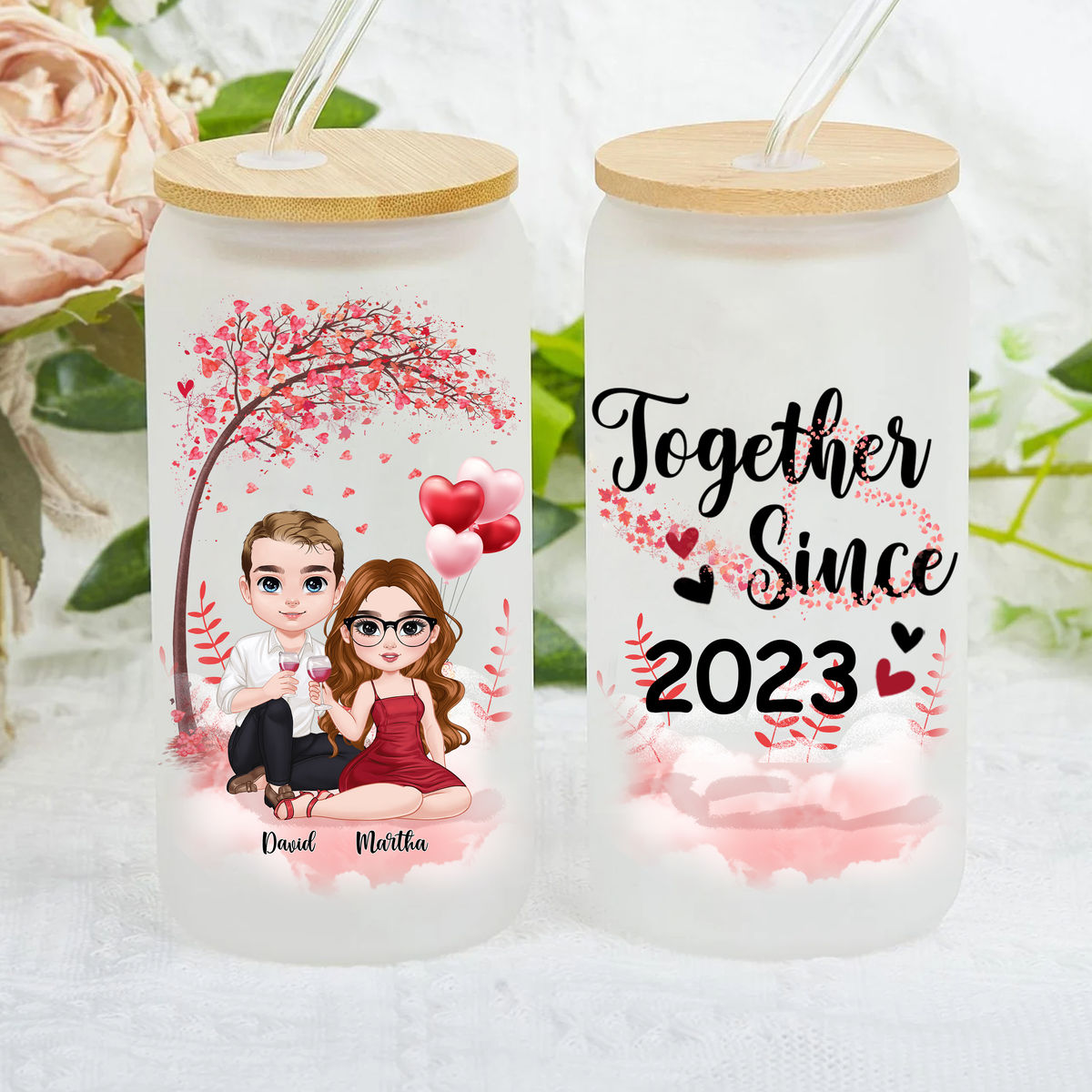 Couple Gift - Tumbler Glass -  Together Since..._2