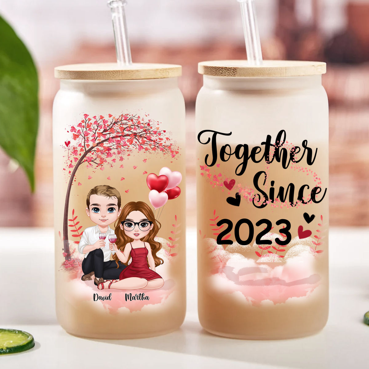 Couple Gift - Tumbler Glass -  Together Since..._3