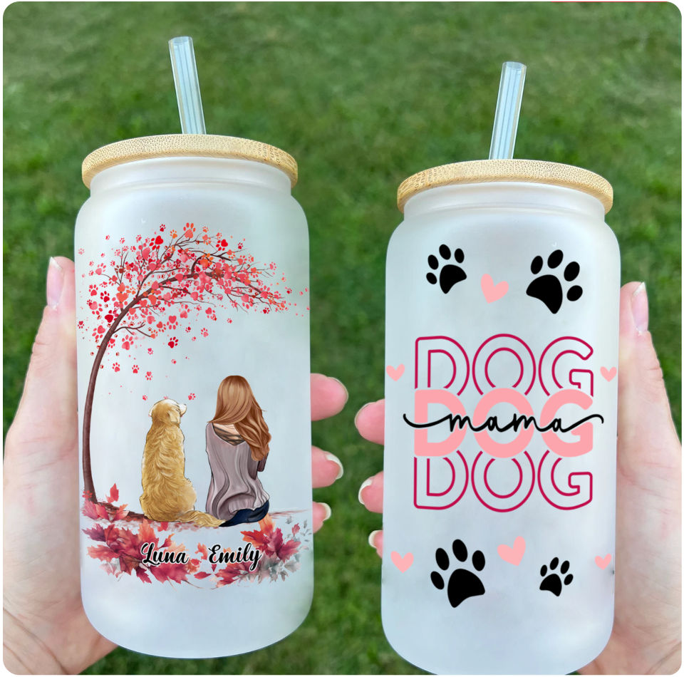 Dog Lover Gifts - Tumbler Glass - Dog Mama (T)