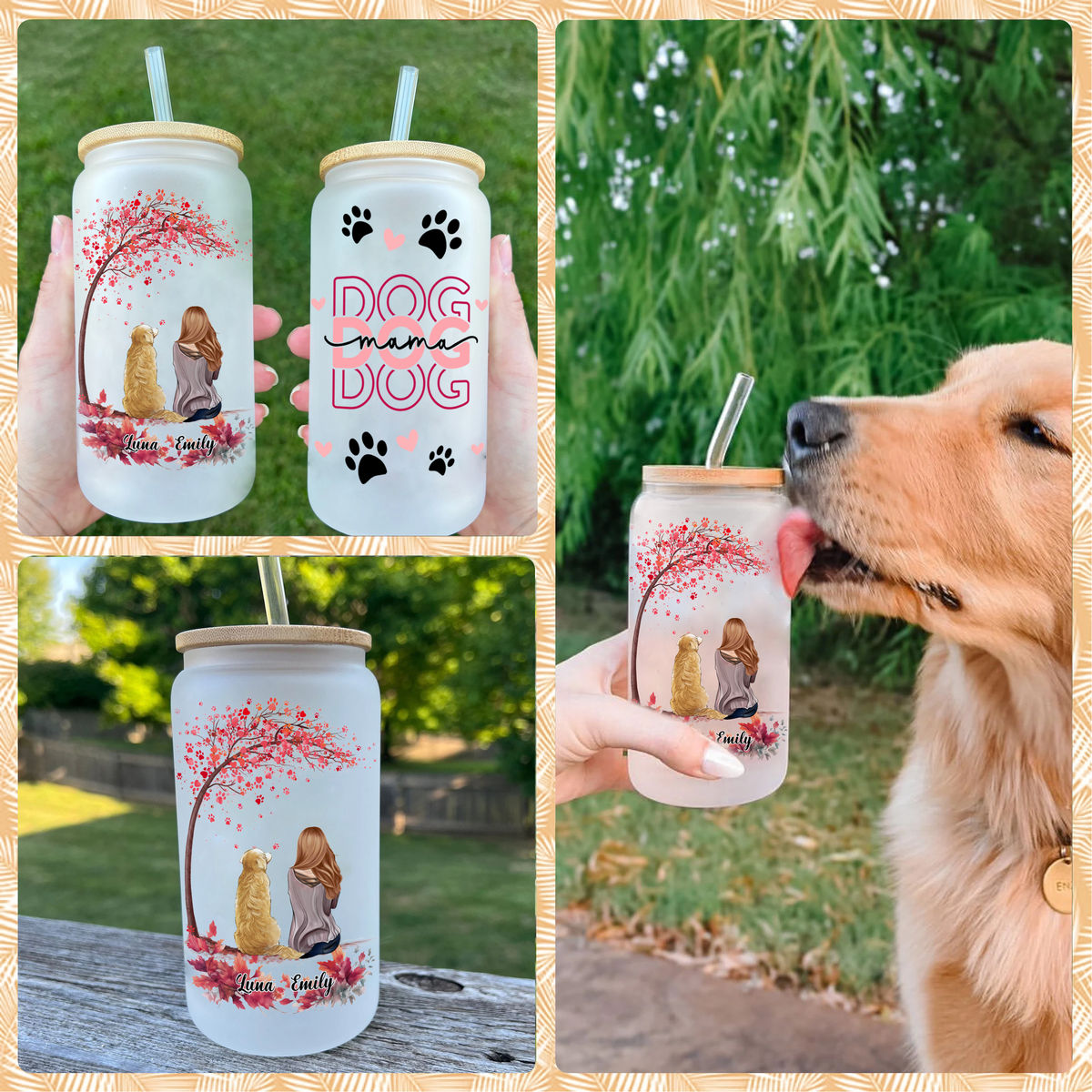 Dog Lover Gifts - Tumbler Glass -  Dog Mama_1