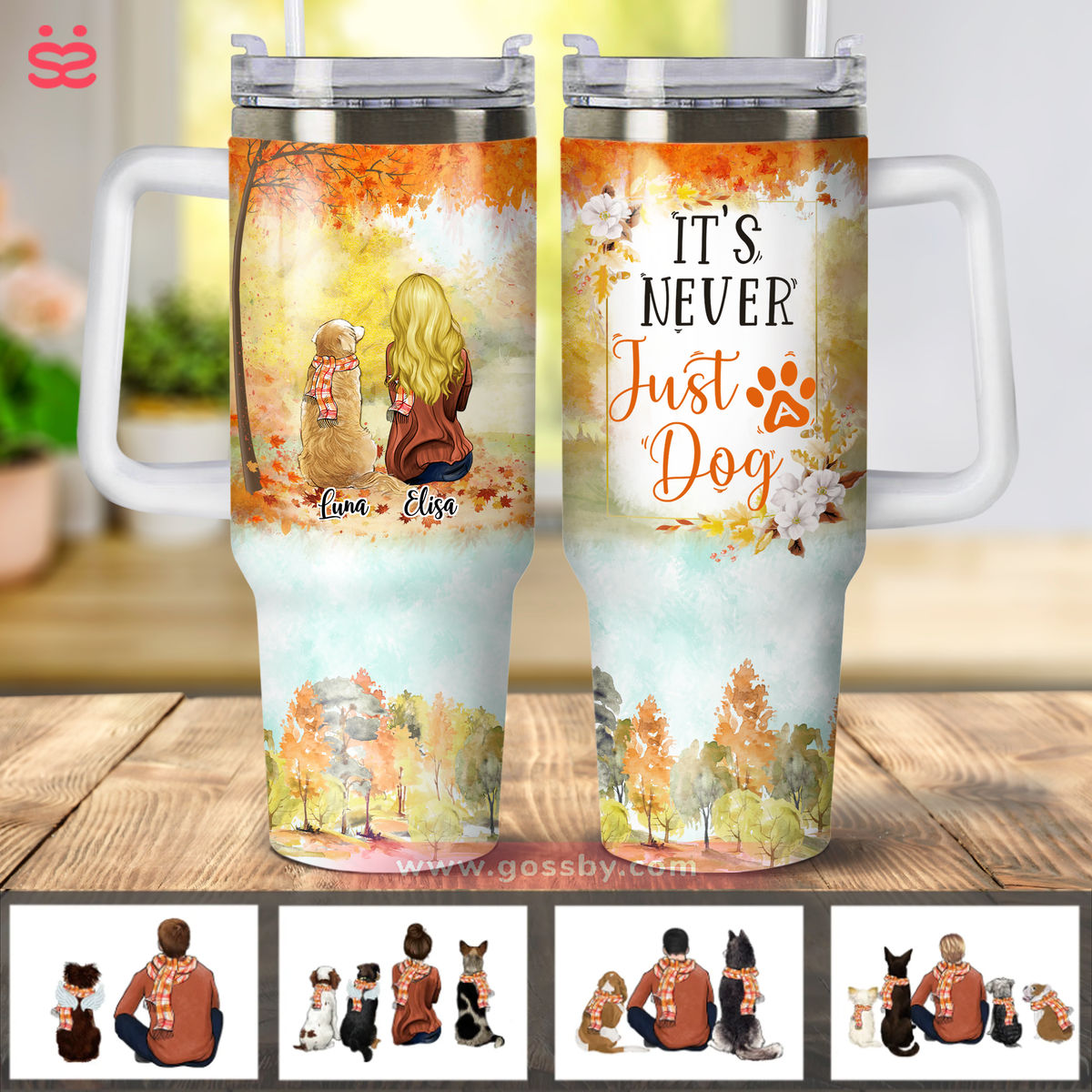 Personalized 40oz Tumbler with Handle & Straw