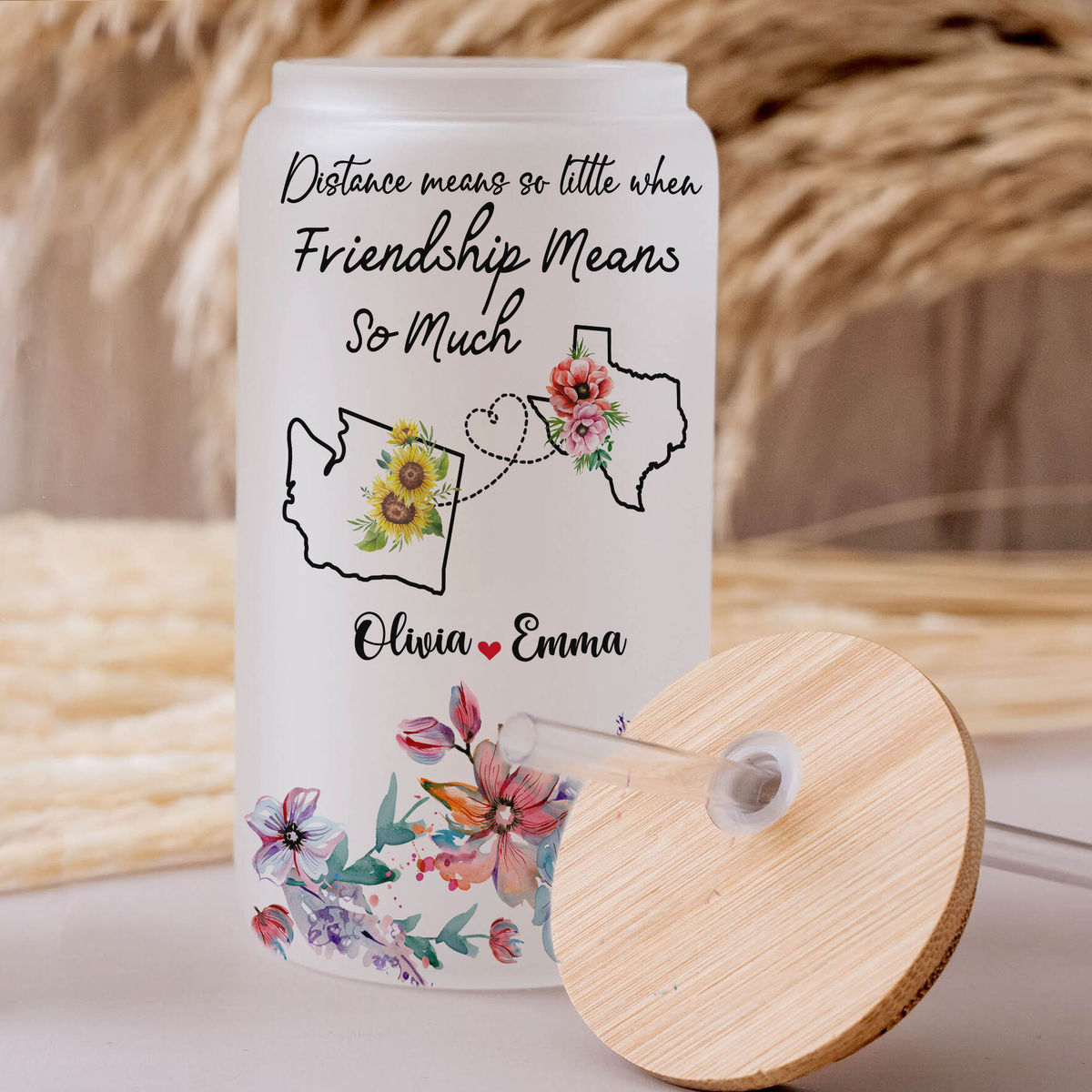 Best friends - Best Friend Tumbler Glass - Long Distance Friendship Gift - Distance means so little when Friendship means so much_2