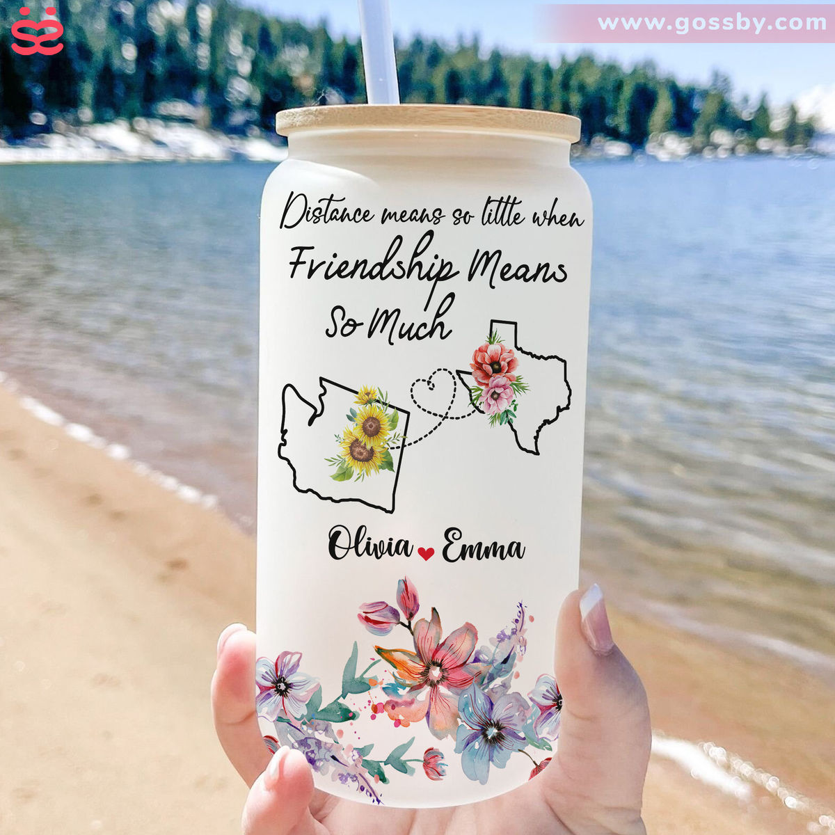 Best friends - Best Friend Tumbler Glass - Long Distance Friendship Gift - Distance means so little when Friendship means so much