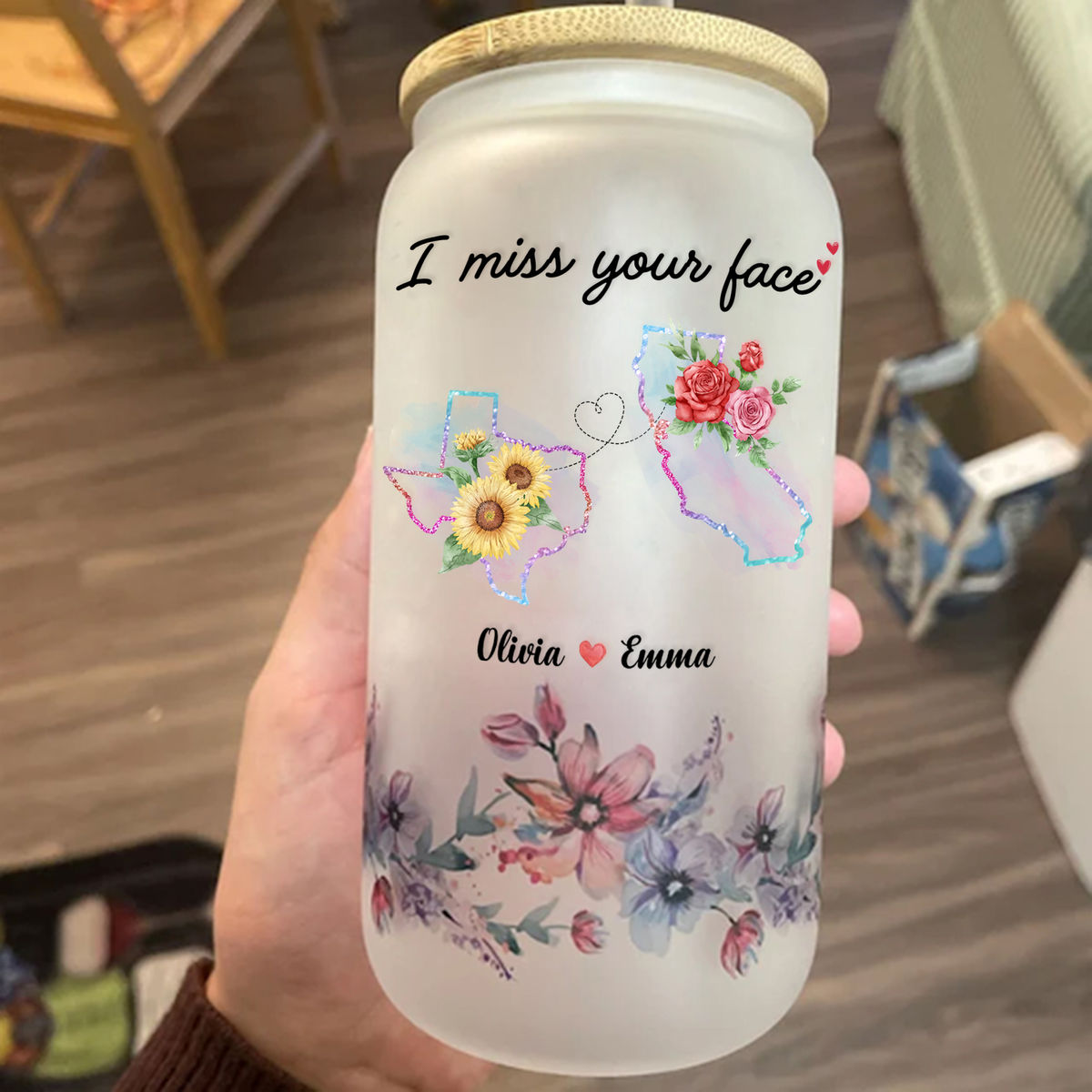 Best friends - Tumbler Glass - Long Distance Friendship Gift - Friendship Long Distance - I Miss Your Face V2