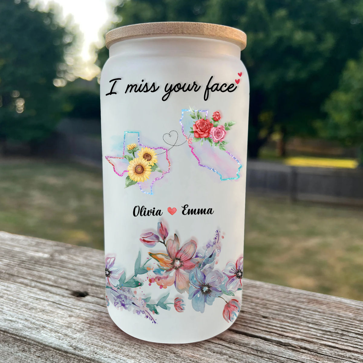 Best friends - Tumbler Glass - Long Distance Friendship Gift - Friendship Long Distance - I Miss Your Face V2_1