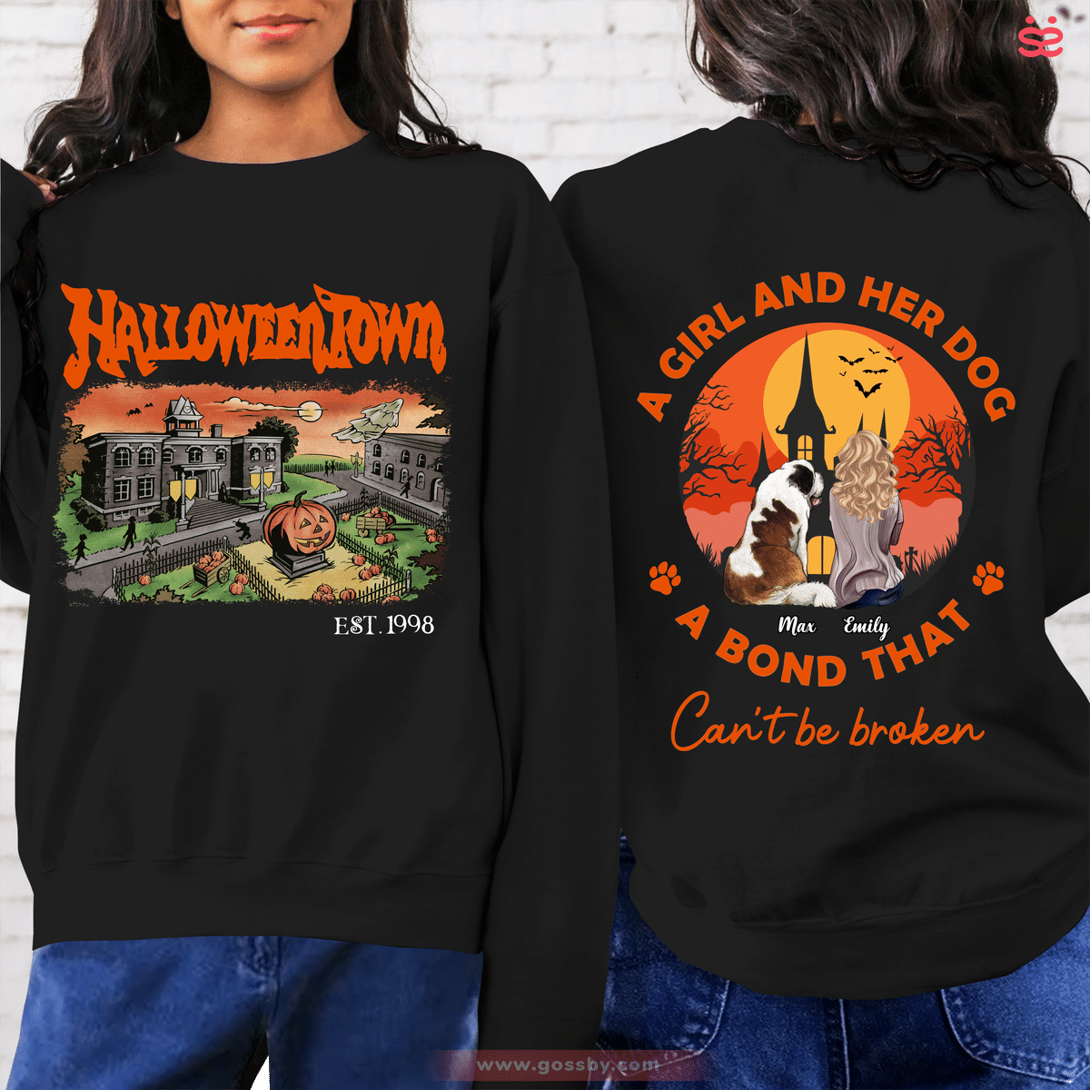 Halloween Sweatshirt - A girl and her dog, a bond that can't be broken (O)_1