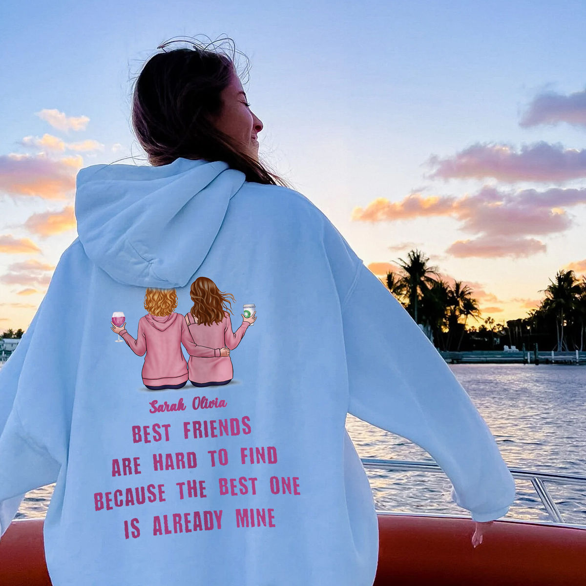 Bestfriend Hoodie - Best friends are hard to find because the best is already mine | Oversized Beach Hoodie | Gift for Her | Trendy Positive Hoodie_4