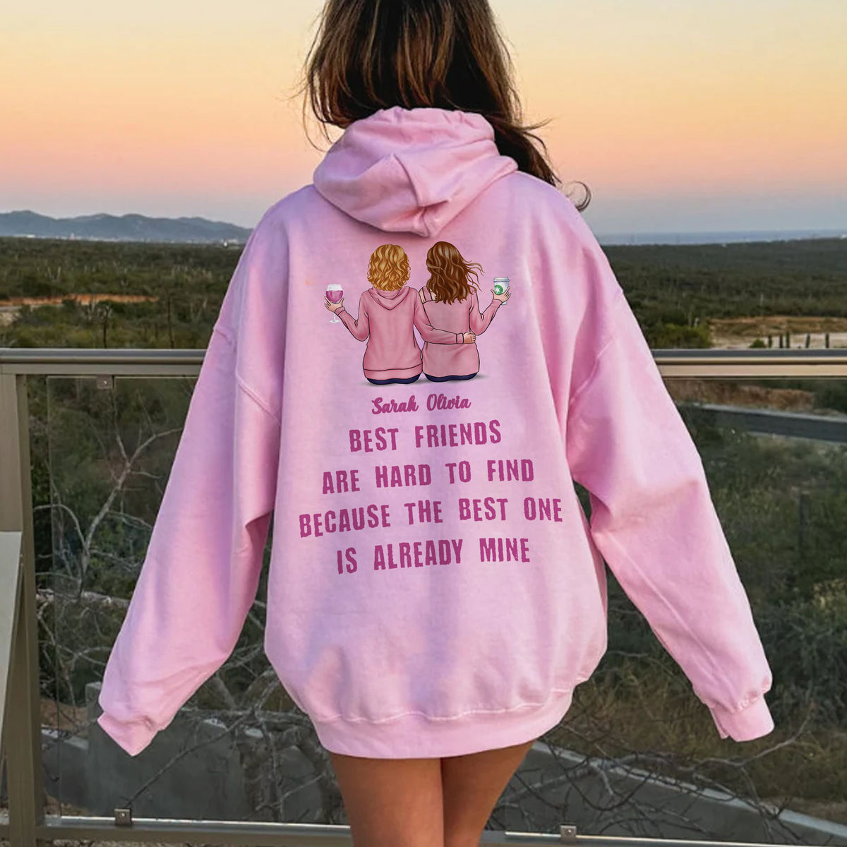 Bestfriend Hoodie - Best friends are hard to find because the best is already mine | Oversized Beach Hoodie | Gift for Her | Trendy Positive Hoodie_2