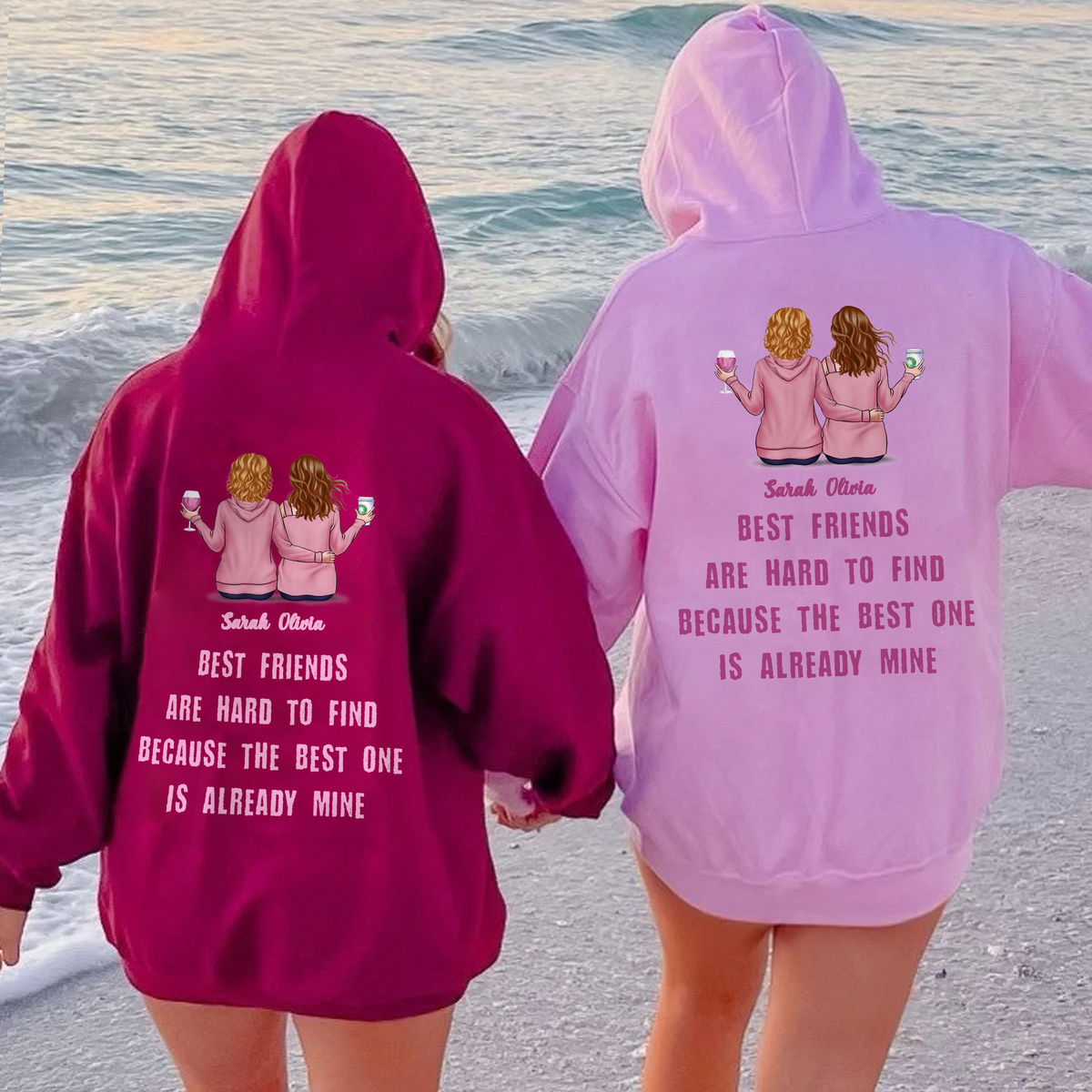 Best friends are hard to find because the best is already mine | Oversized Beach Hoodie | Gift for Her | Trendy Positive Hoodie