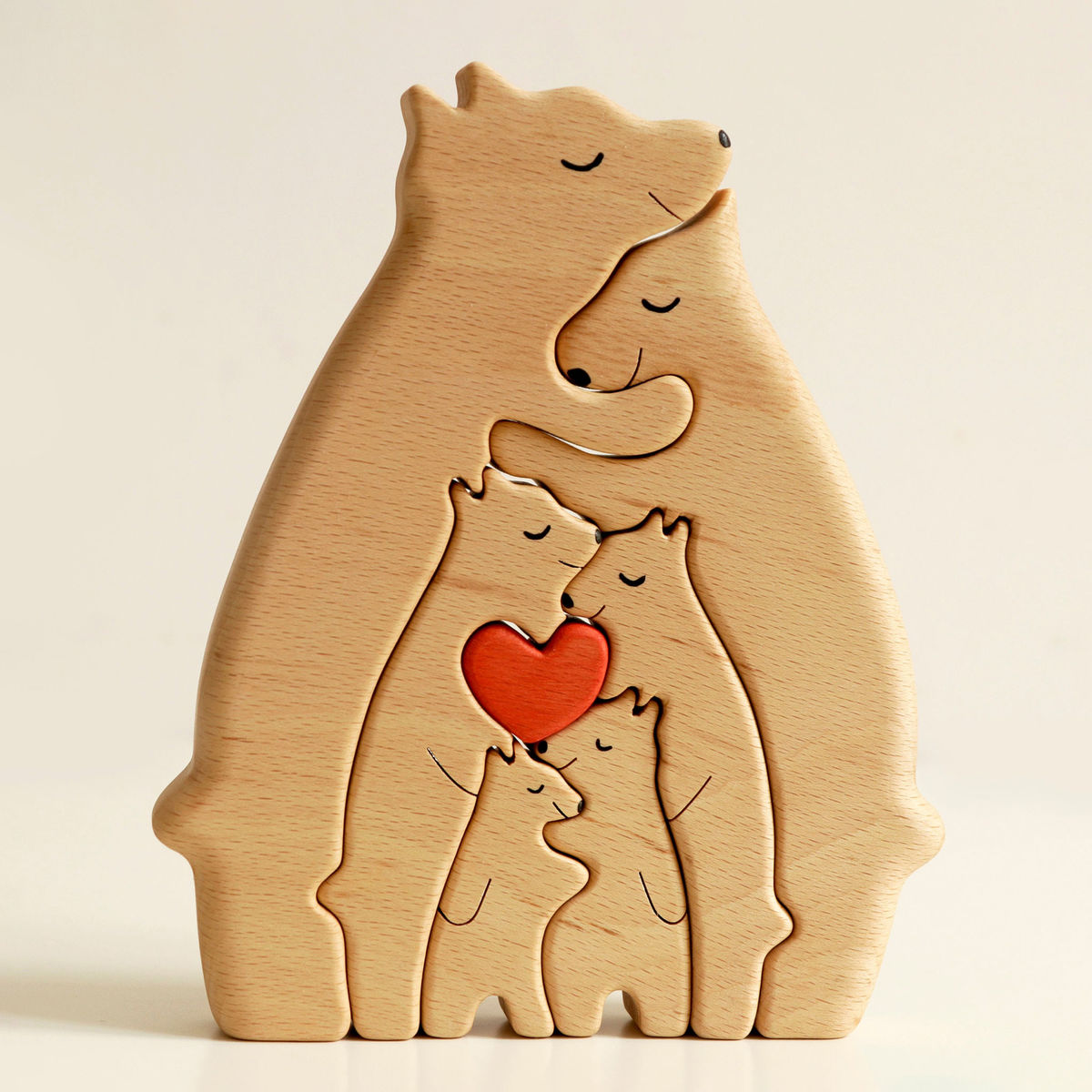 Wooden Bears family puzzle - Up to 6 Kids - Christmas Decor, Family Keepsake Gift, Home Decor_4