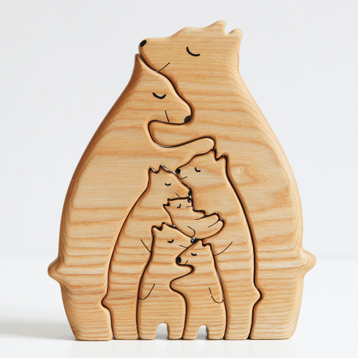 Wooden Bears family puzzle - Up to 6 Kids - Christmas Decor, Family Keepsake Gift, Home Decor_5
