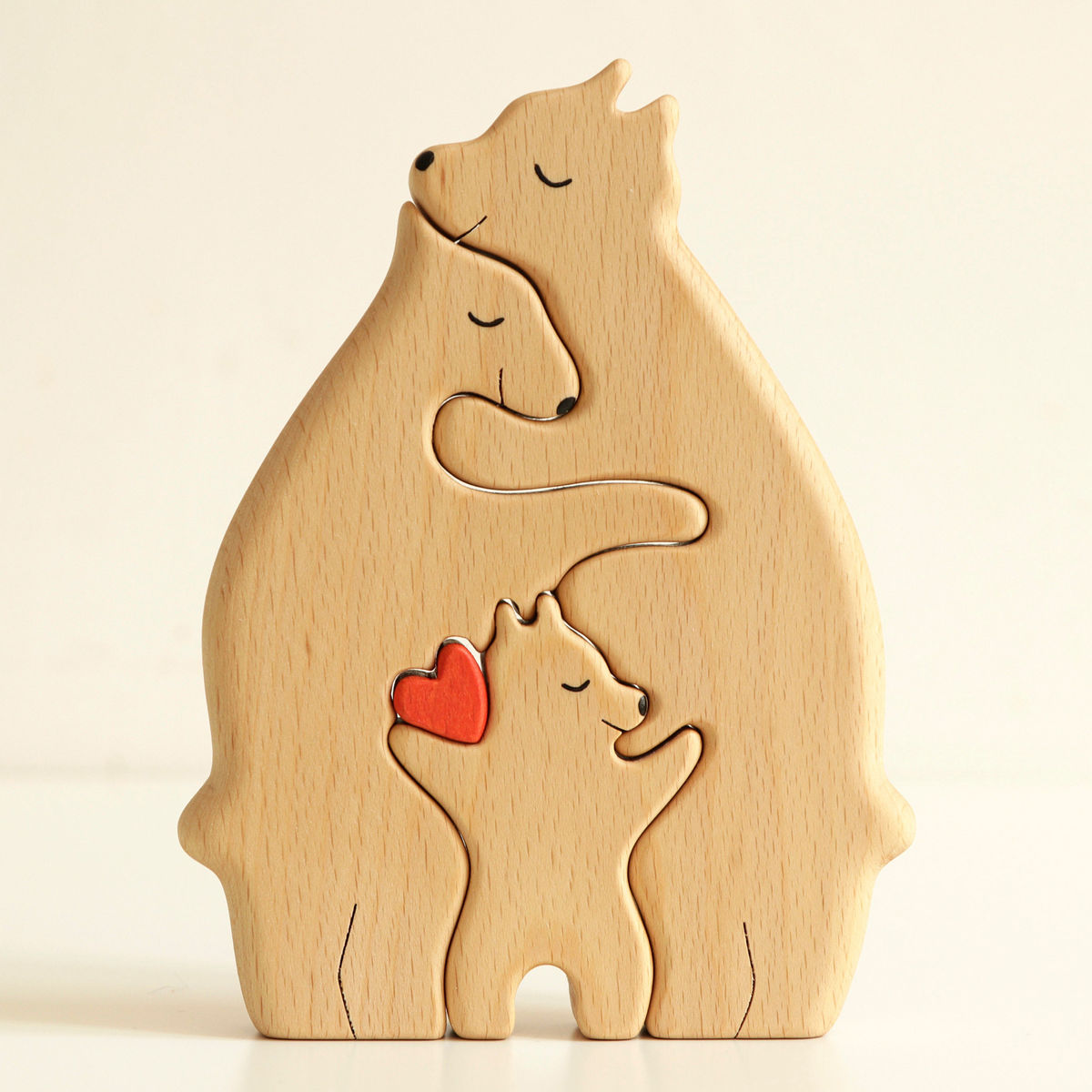 Wooden Bears family puzzle - Up to 6 Kids - Christmas Decor, Family Keepsake Gift, Home Decor_1