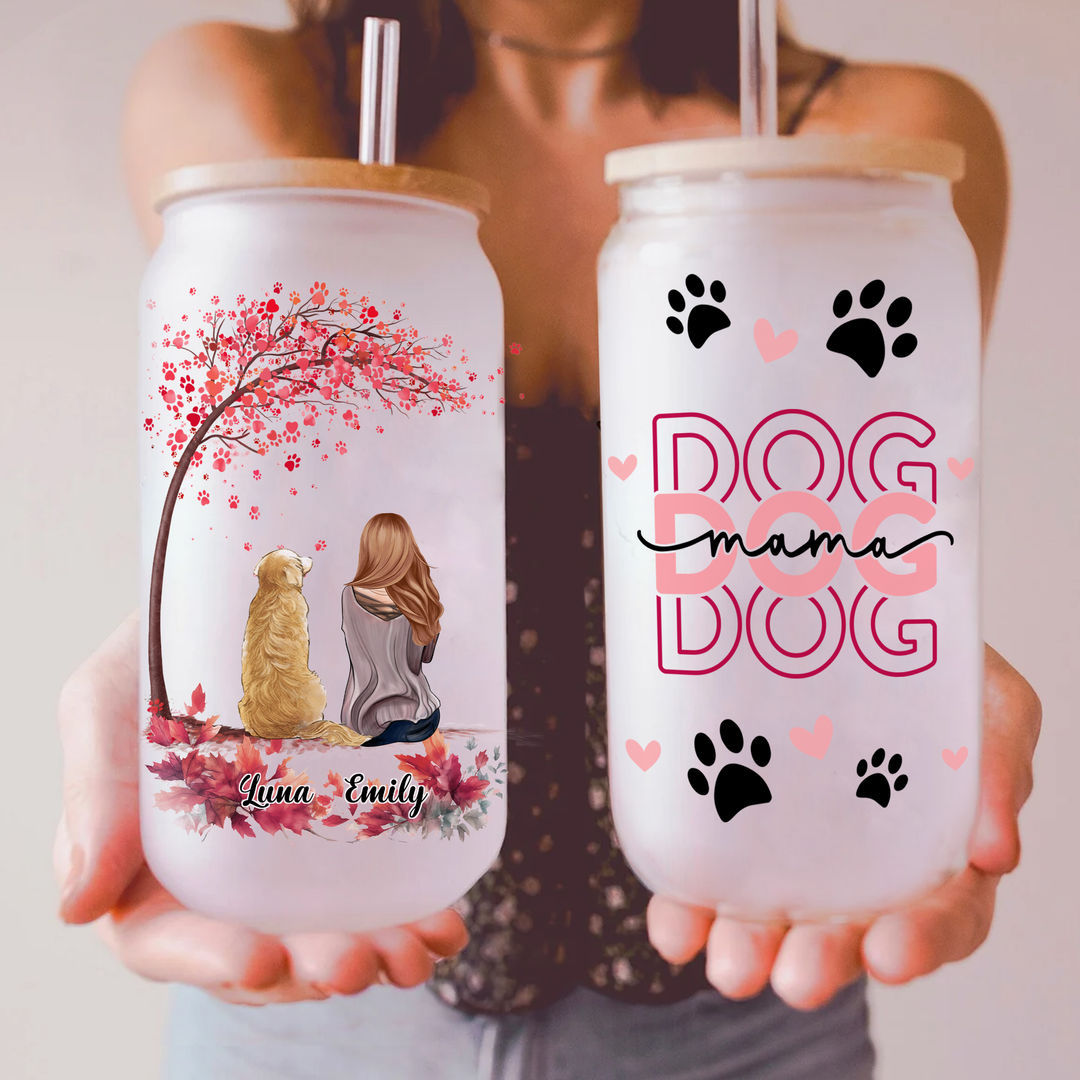 Dog Lover Gifts - Tumbler Glass -  Dog Mama_3