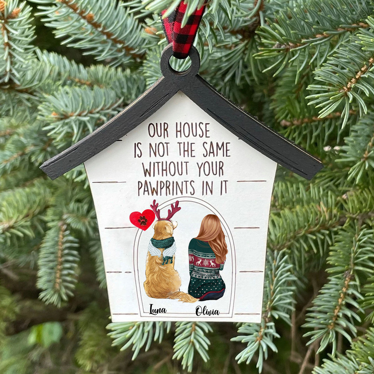 Memorial Dog Ornament - Personalized Customized Pet Ornament - Christmas Ornament In Memory - Memorial Ornament_1