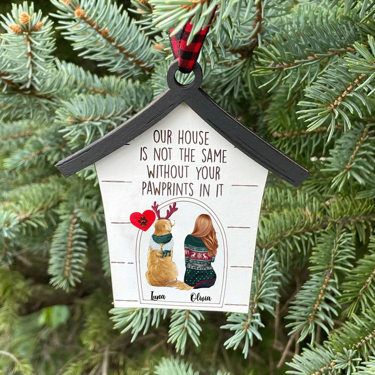 Personalized Customized Pet Ornament - Christmas Ornament In Memory - Memorial Ornament
