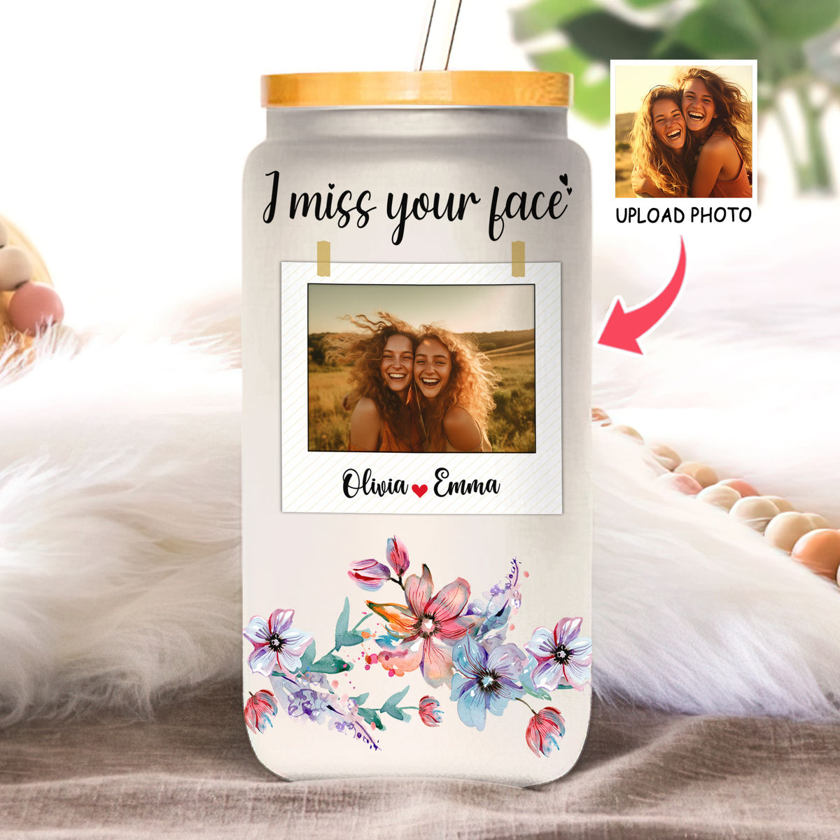 Photo Upload - Best Friend Tumbler Glass - Long Distance Friendship Gift - True Friendship Knows No Distance_1