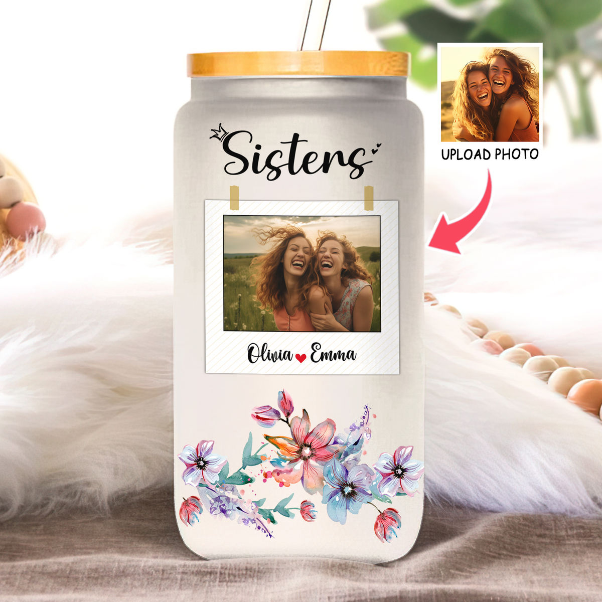 Photo Upload - Best Friend Tumbler Glass - Long Distance Friendship Gift - True Friendship Knows No Distance_3