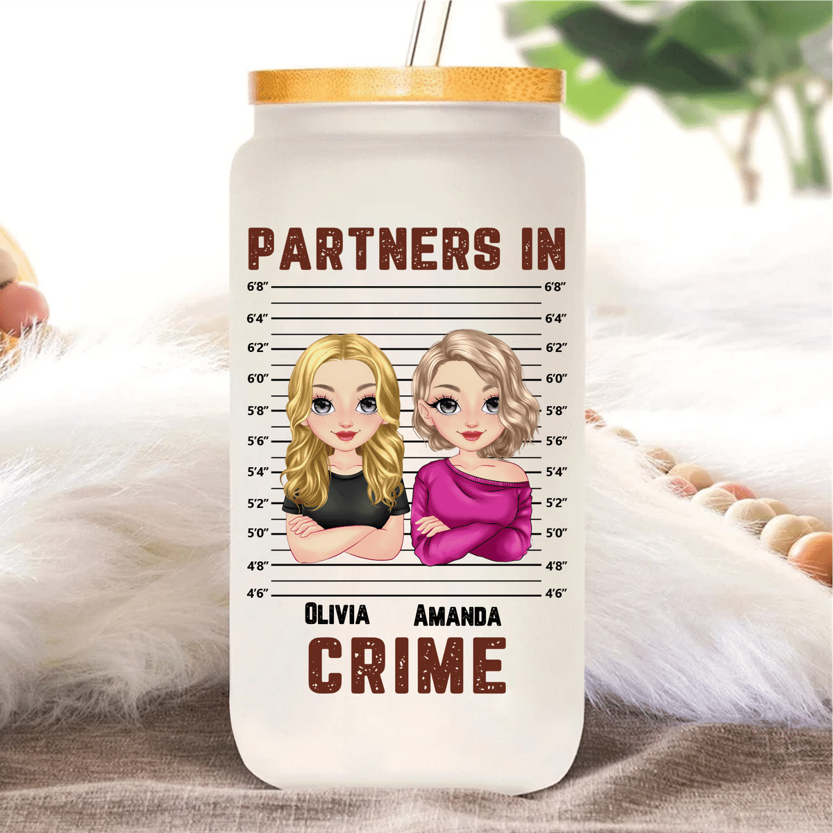 Besties Gifts - Tumbler Glass -  Just remember if we get caught - Partner in Crime_2