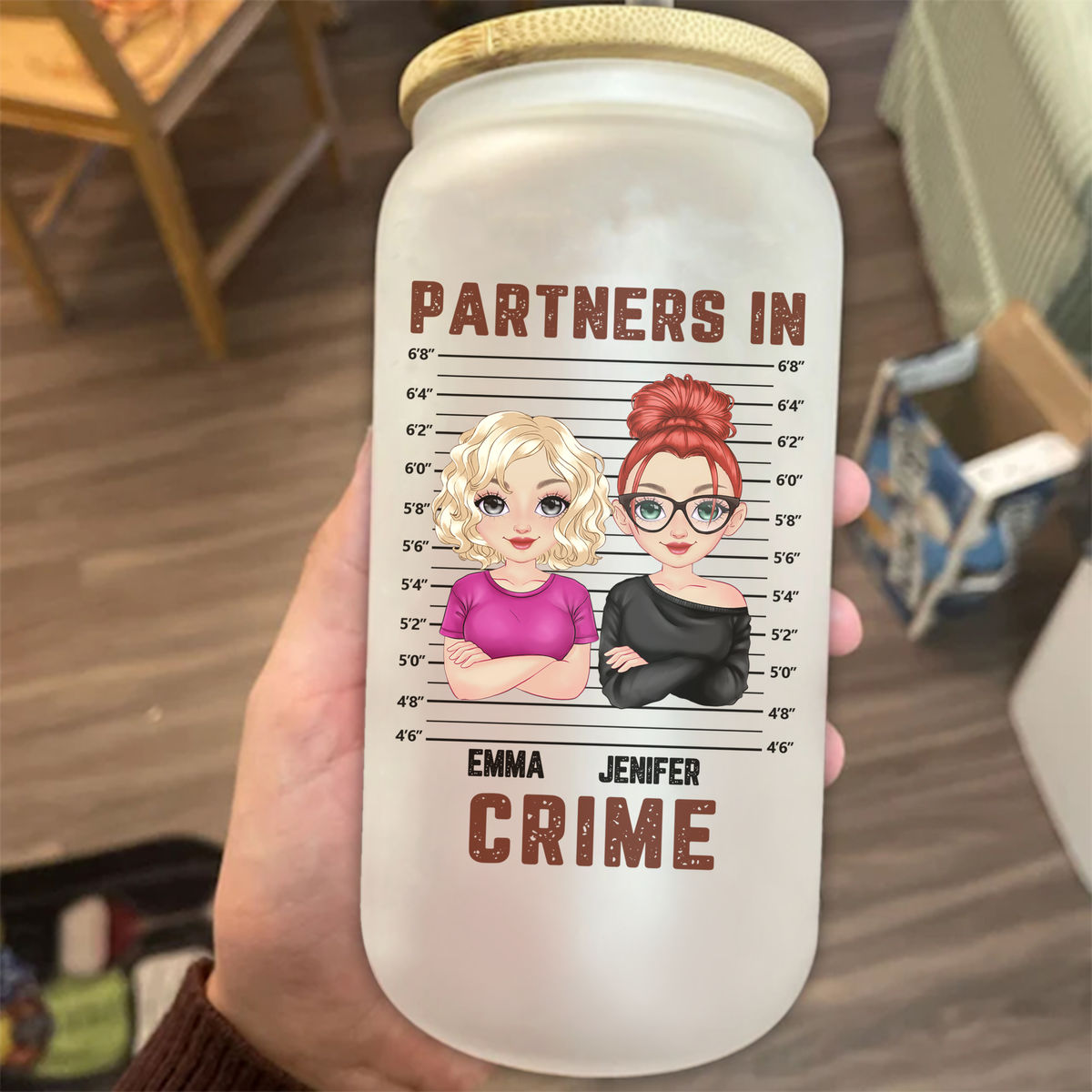 Besties Gifts - Tumbler Glass -  Just remember if we get caught - Partner in Crime_1