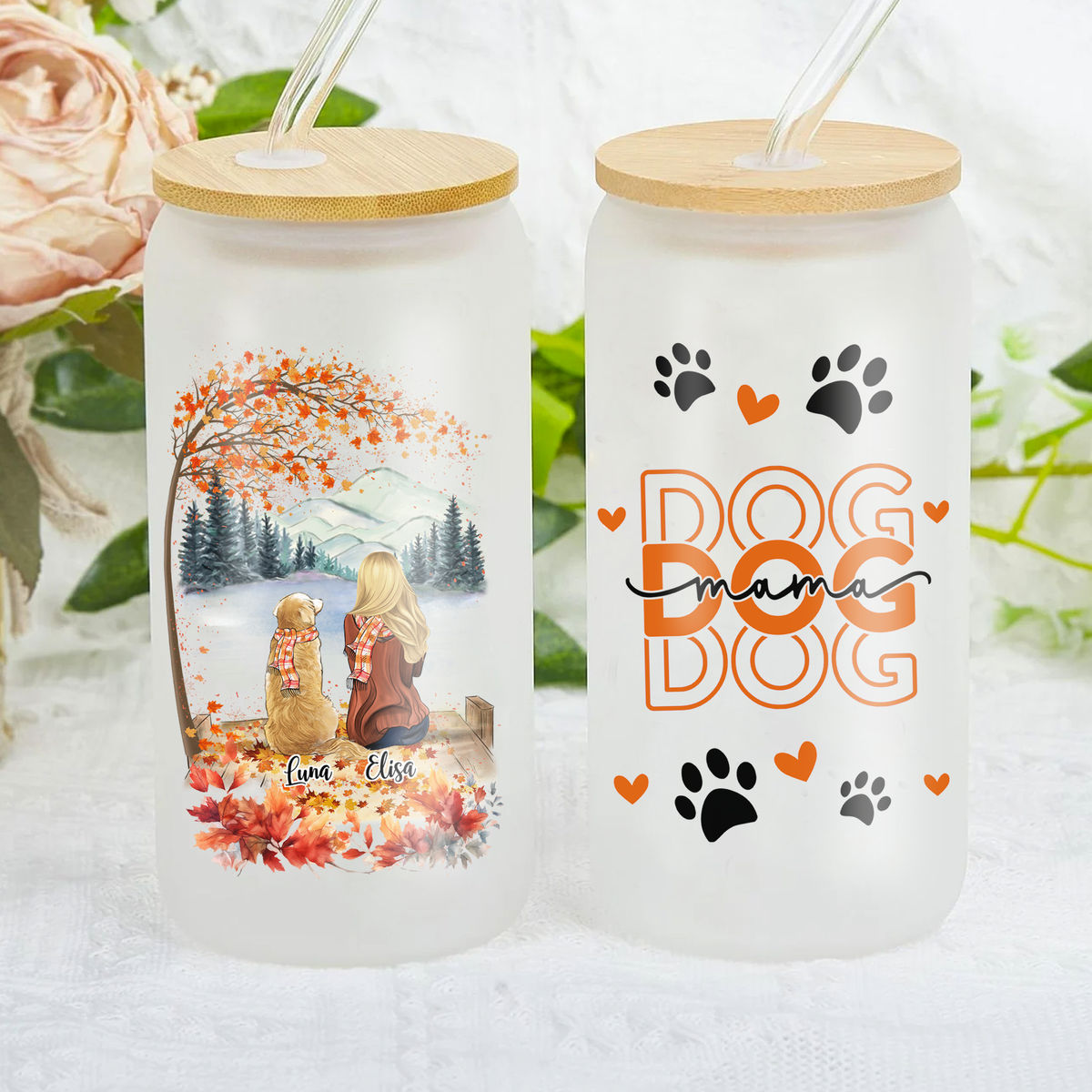 Dog Lover Gifts - Tumbler Glass - Dog Mama (T)