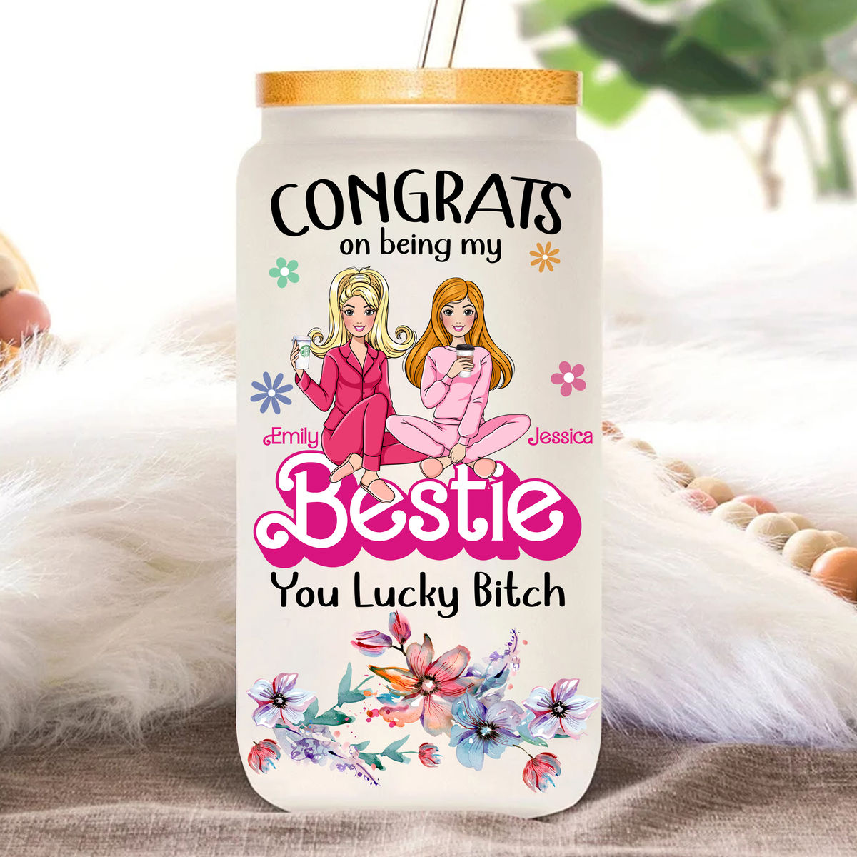 Best Friend Tumbler Glass - Congrats on being my Bestie 2024_3