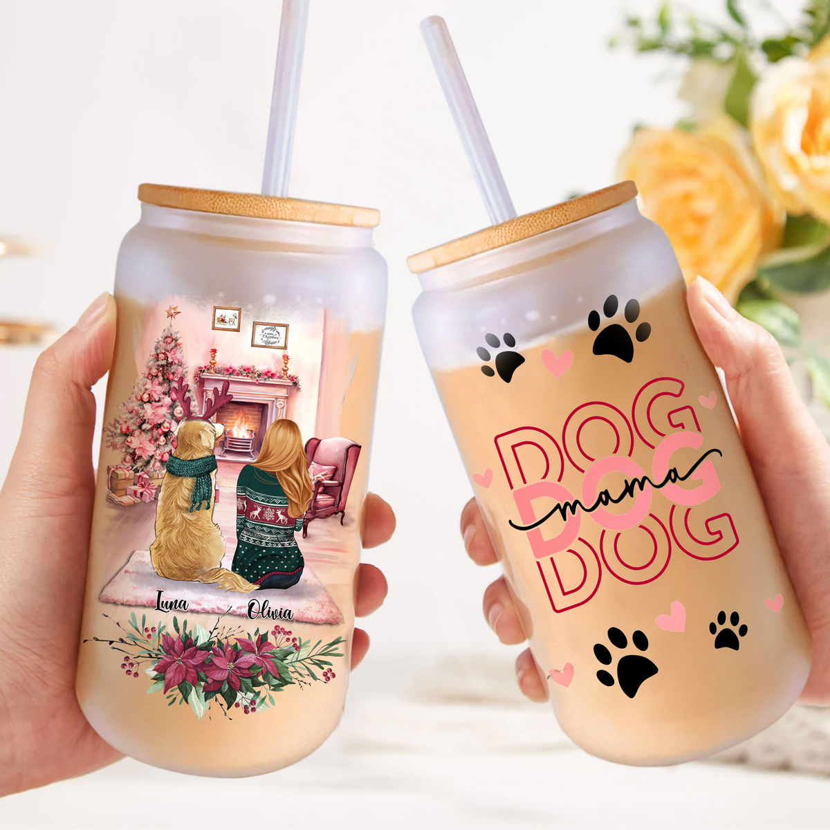 pengtai Dog Mom Gifts For Women,Christmas Gifts For Dog Lovers, Dog Mom Gifts,Dog Lovers Gifts For Women,Best Dog Mom Ever 16oz Tumbler  Box: Tumblers & Water Glasses