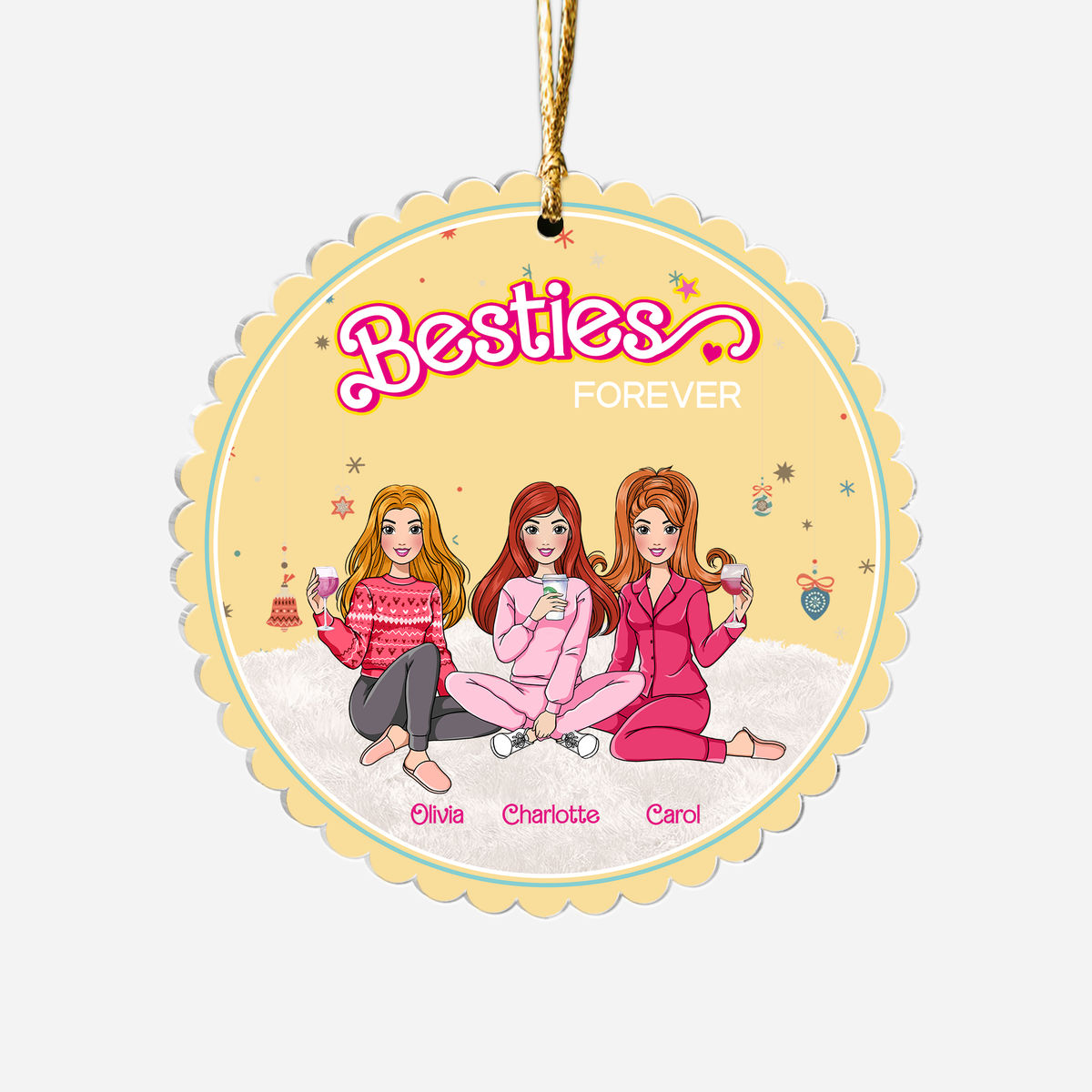 Christmas Ornament - Up to 6 Girls - Besties Forever 2024_3