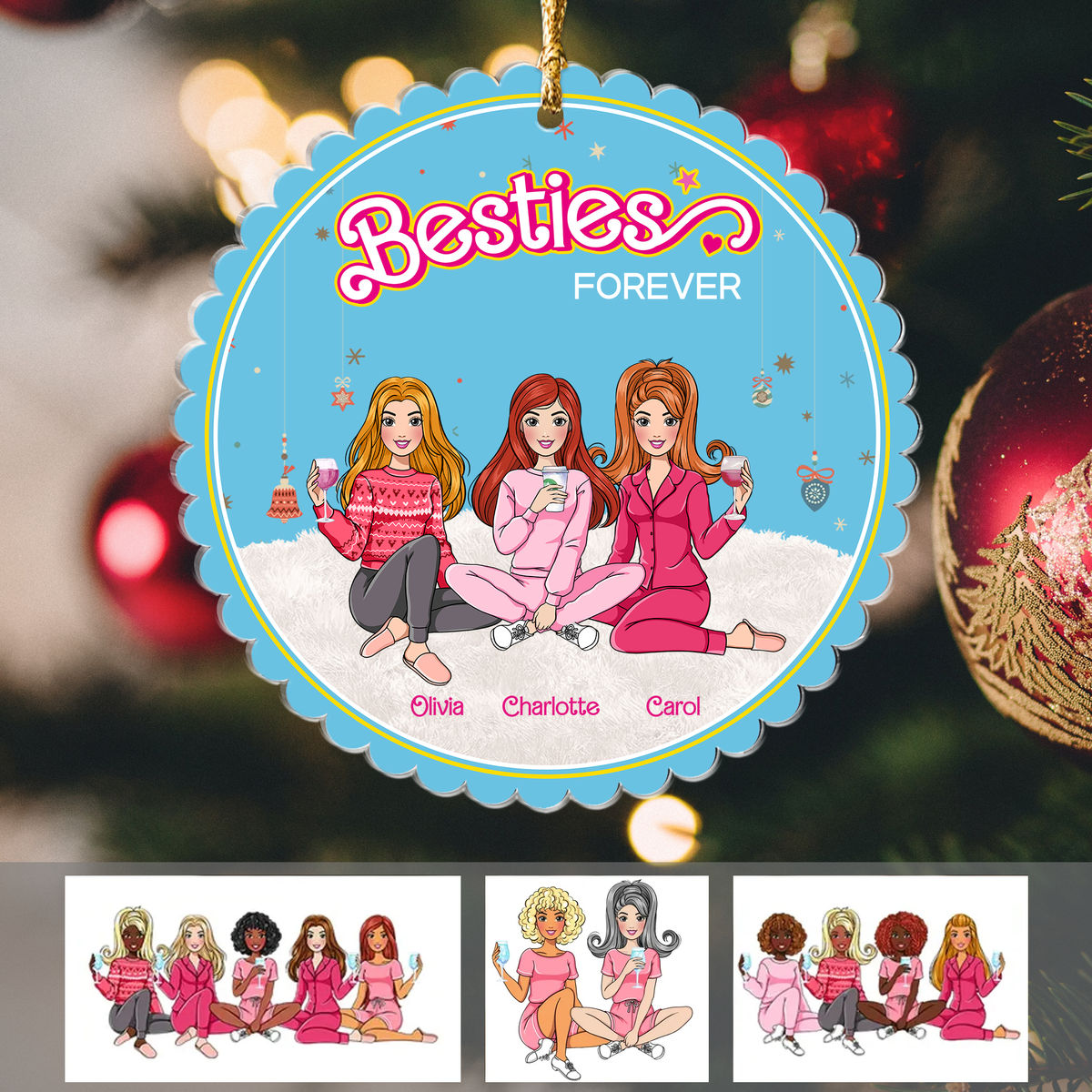 Christmas Ornament - Besties Forever | Partner in Crime - Up to 8 Women (S)