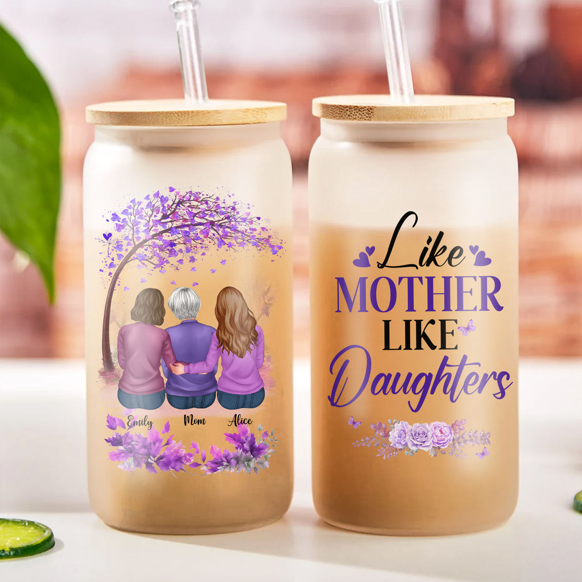 Mother & Daughter - Glass Tumbler -  Like Mother Like Daughters_3