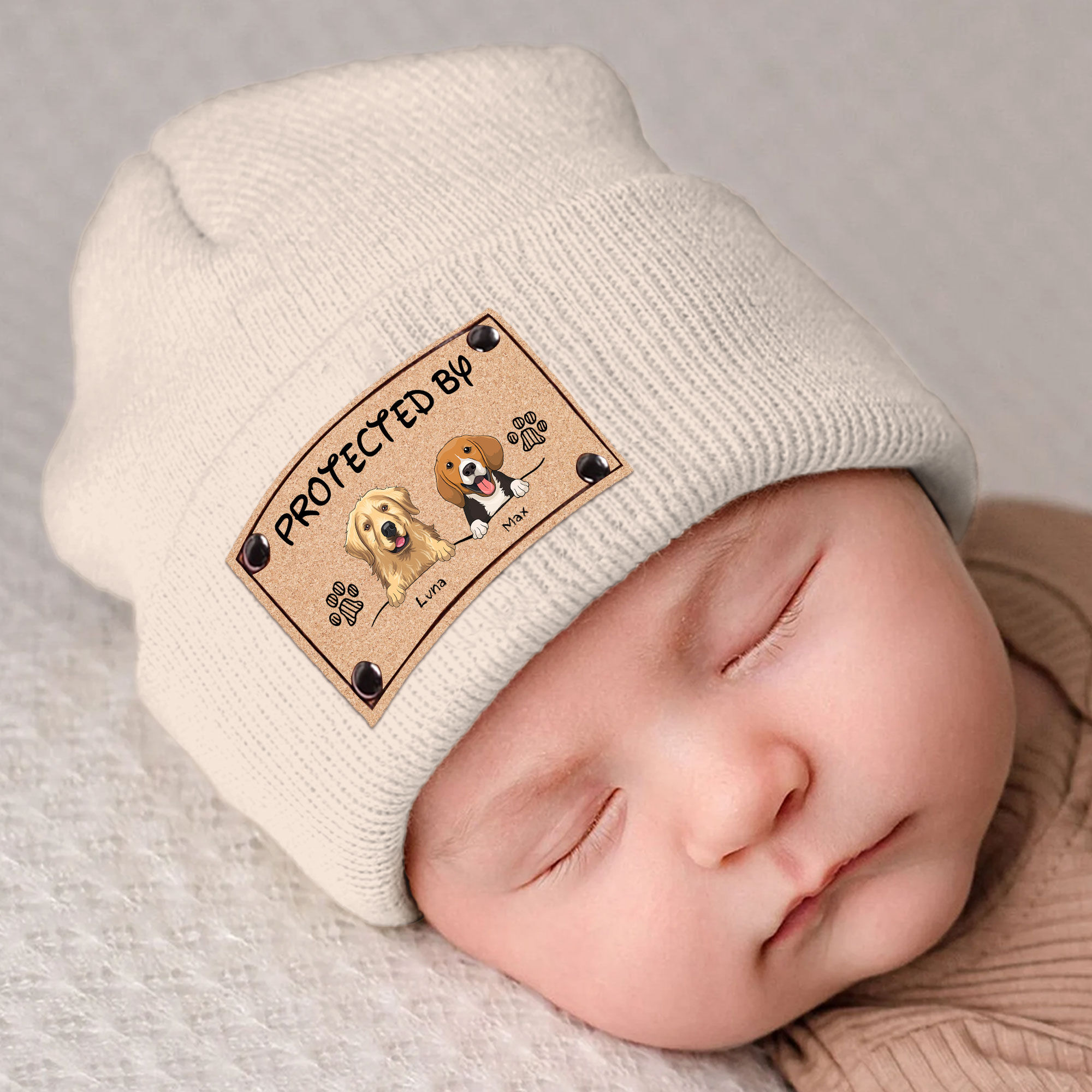 Custom Baby Beanie - Protected By (D)