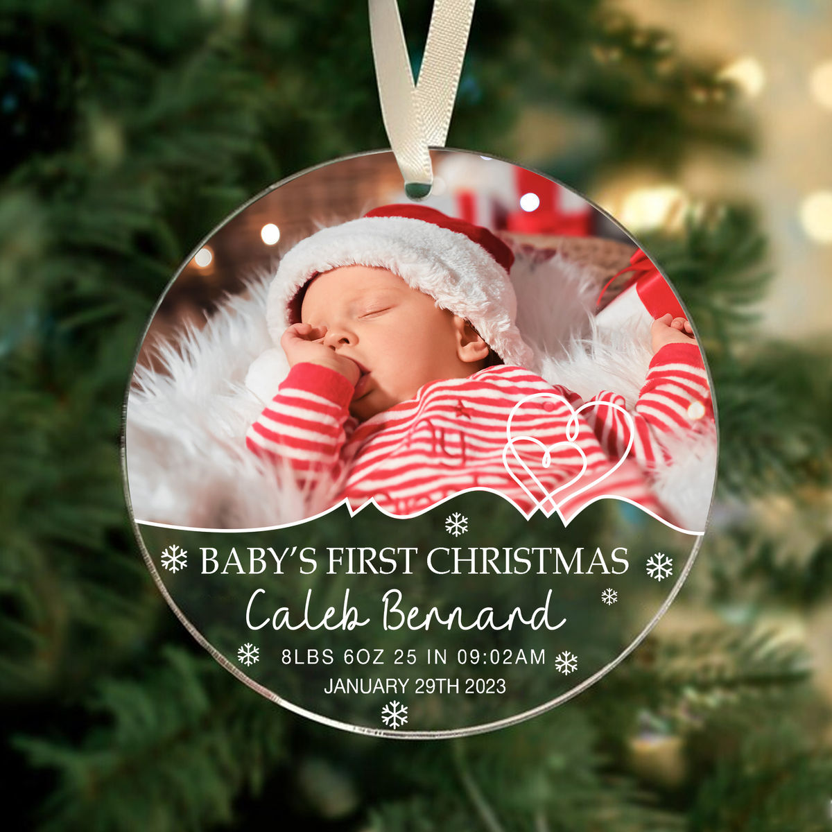 Photo Ornament - Circle Ornament - Baby's First Christmas - Baby Ornament, Christmas Gifts, Custom Christmas Ornament 2024_1