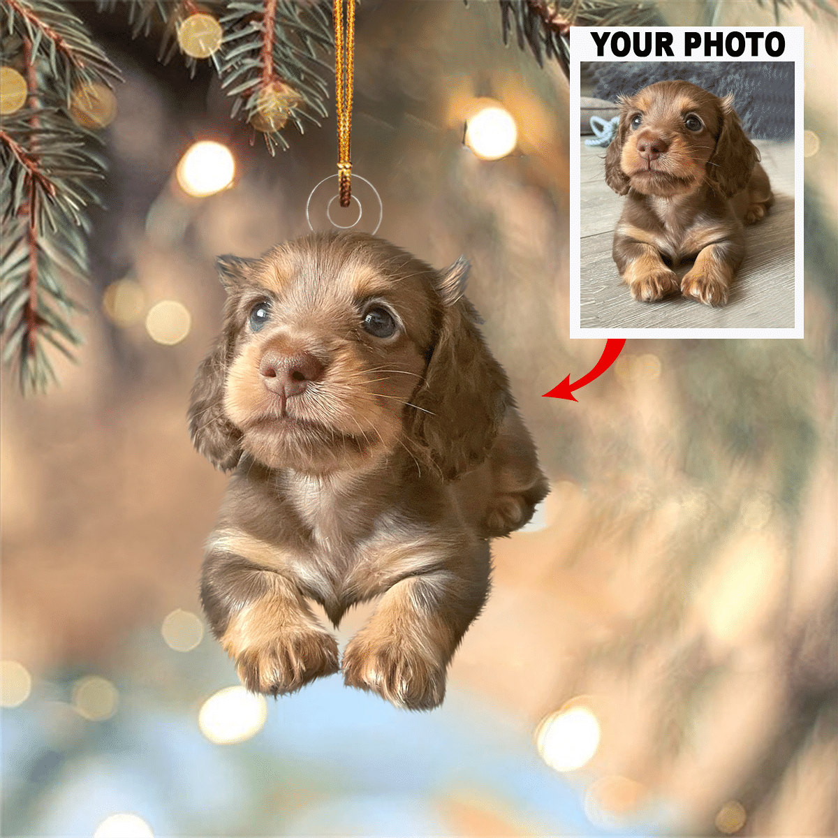 Photo Background Removal - Custom Ornament from Photo - Dog Ornament from Photo - Christmas Gift For Dog Lovers, Friends_3