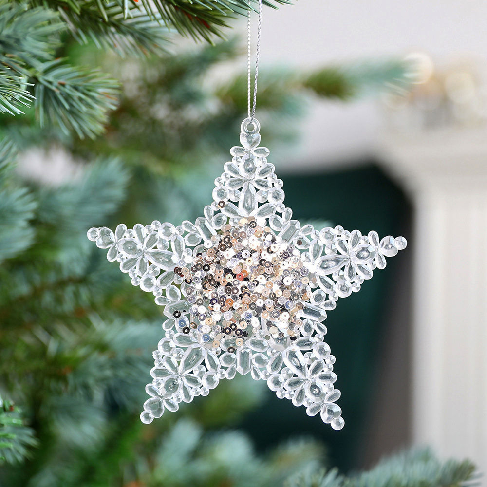 Transparent Acrylic Sequin Christmas Ornament - Ballet Shape