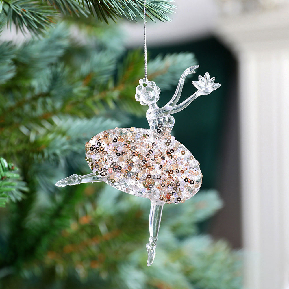 Christmas Gift & Decor 2023 - Transparent Acrylic Sequin Christmas Ornament - Ballet Shape