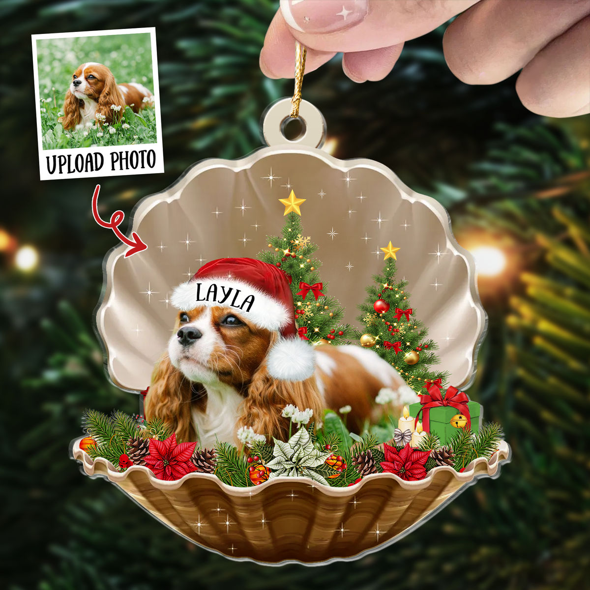 Dog Acrylic Ornament - Dog Lover Gifts - Pet in Pearl - Custom Ornament from Photo - Christmas Gifts, Custom Photo Ornament_1