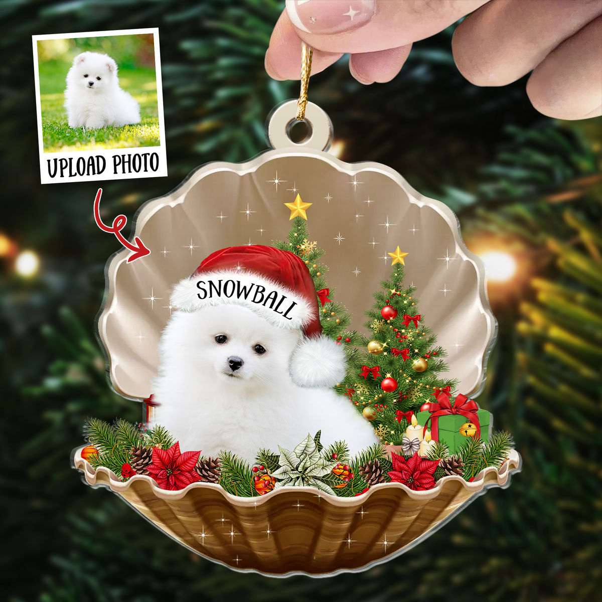 Dog Acrylic Ornament - Dog Lover Gifts - Pet in Pearl - Custom Ornament from Photo - Christmas Gifts, Custom Photo Ornament_5