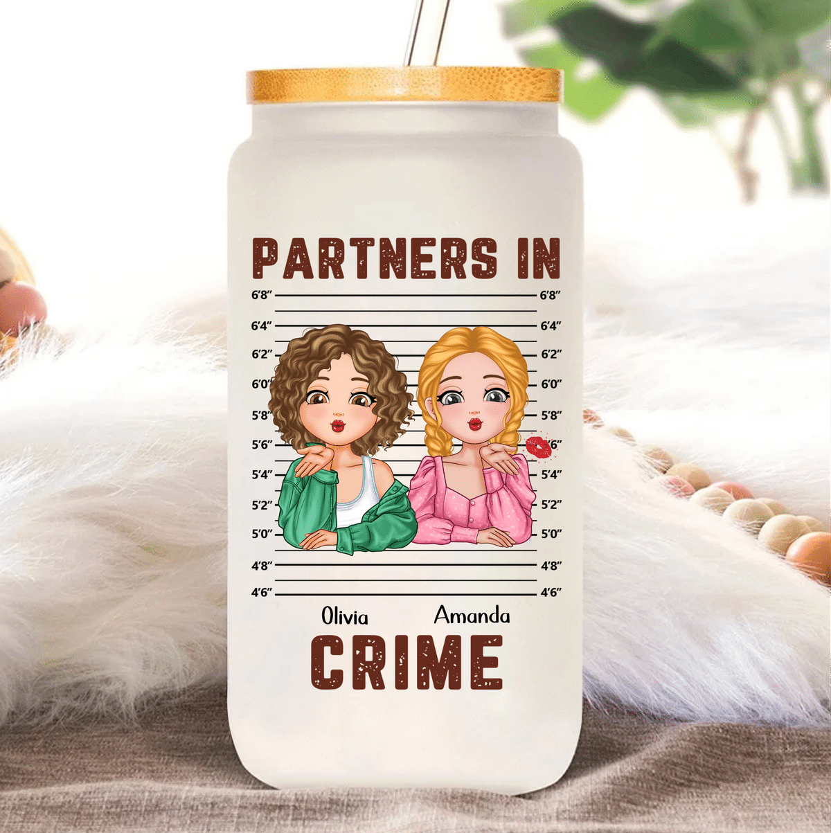 Besties Gifts - Tumbler Glass -  Just remember if we get caught - Partner in Crime (ver 2)_1