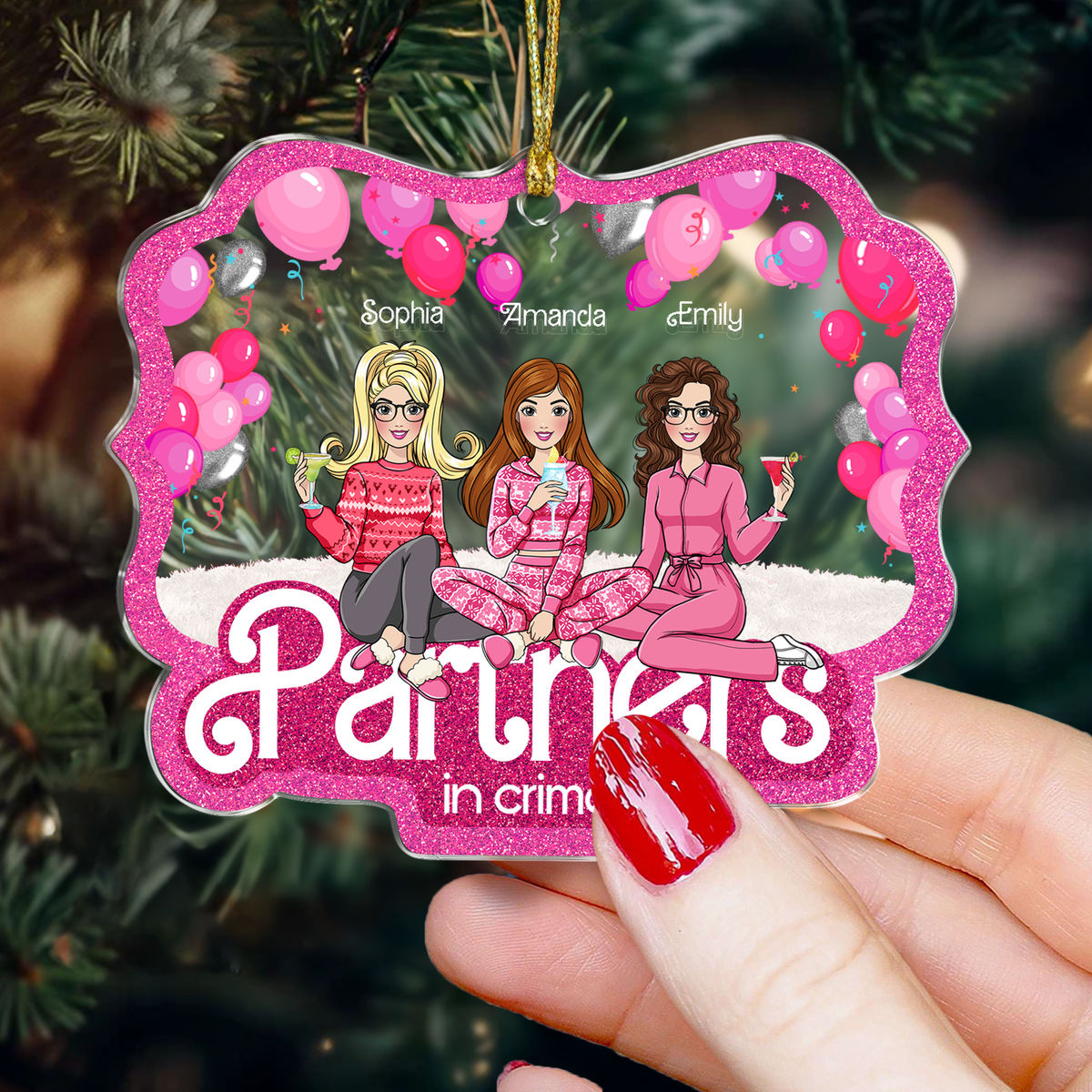 Christmas Ornament - Sisters Forever | Besties Forever | Partners in Crime - Gifts for Best Friends & Sisters - XMAS 2024_3