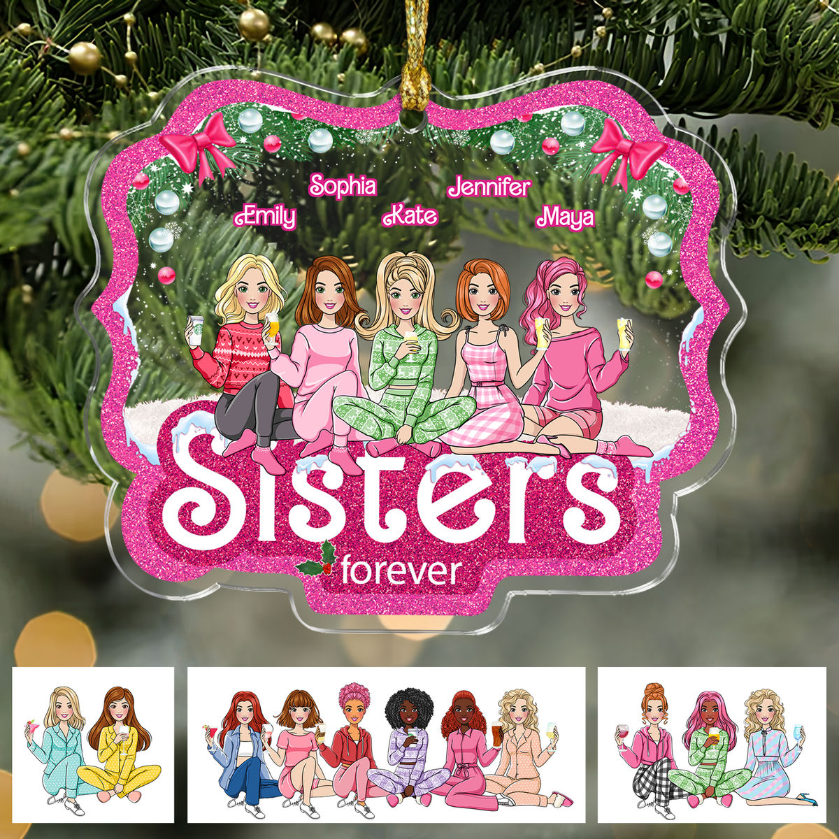 Christmas Ornament - Sisters Forever | Besties Forever | Partners in Crime - Gifts for Best Friends & Sisters - XMAS 2024
