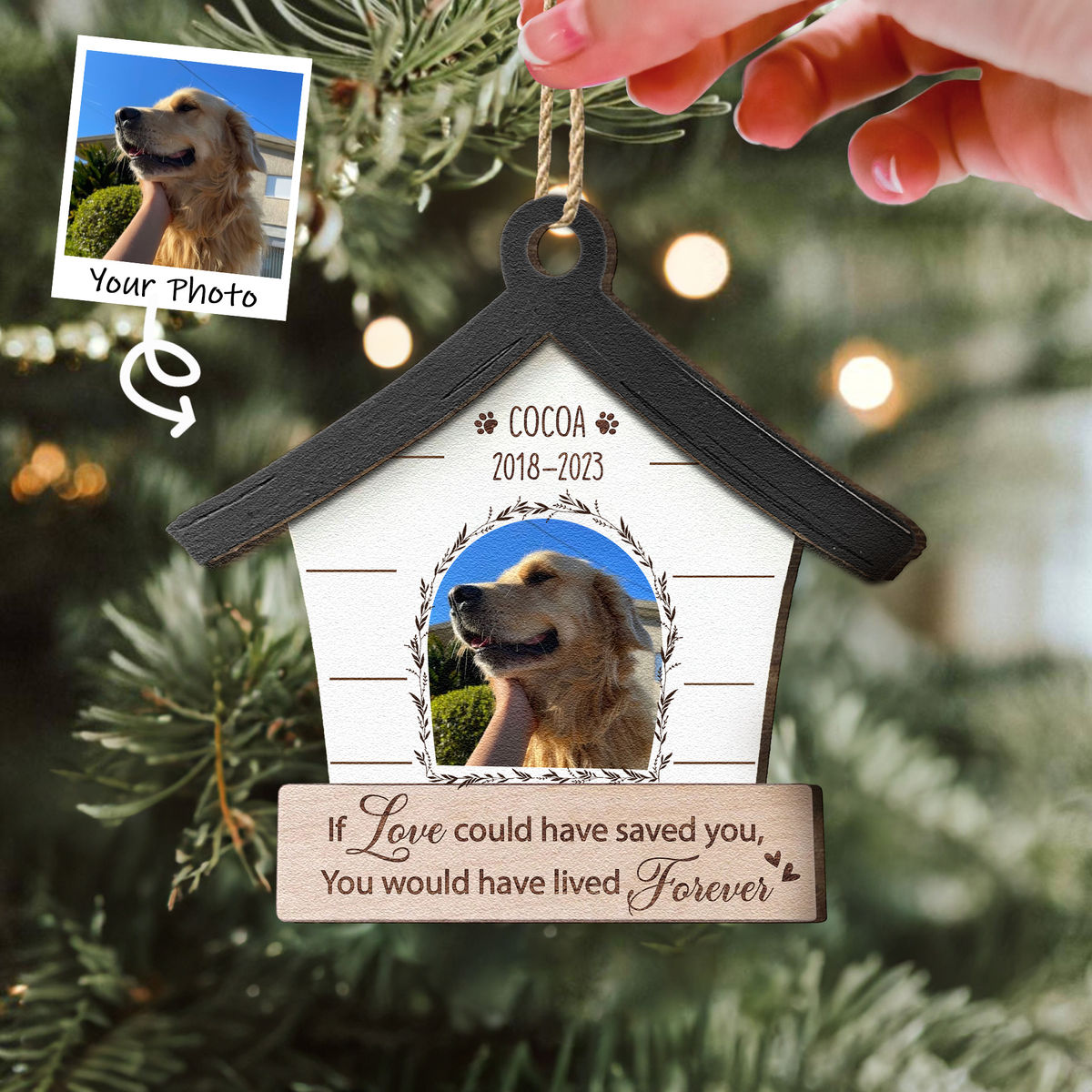 Photo upload - Memorial Dog Ornament - If love could have saved you, You would have lived forever - Memorial Ornament 2024_1