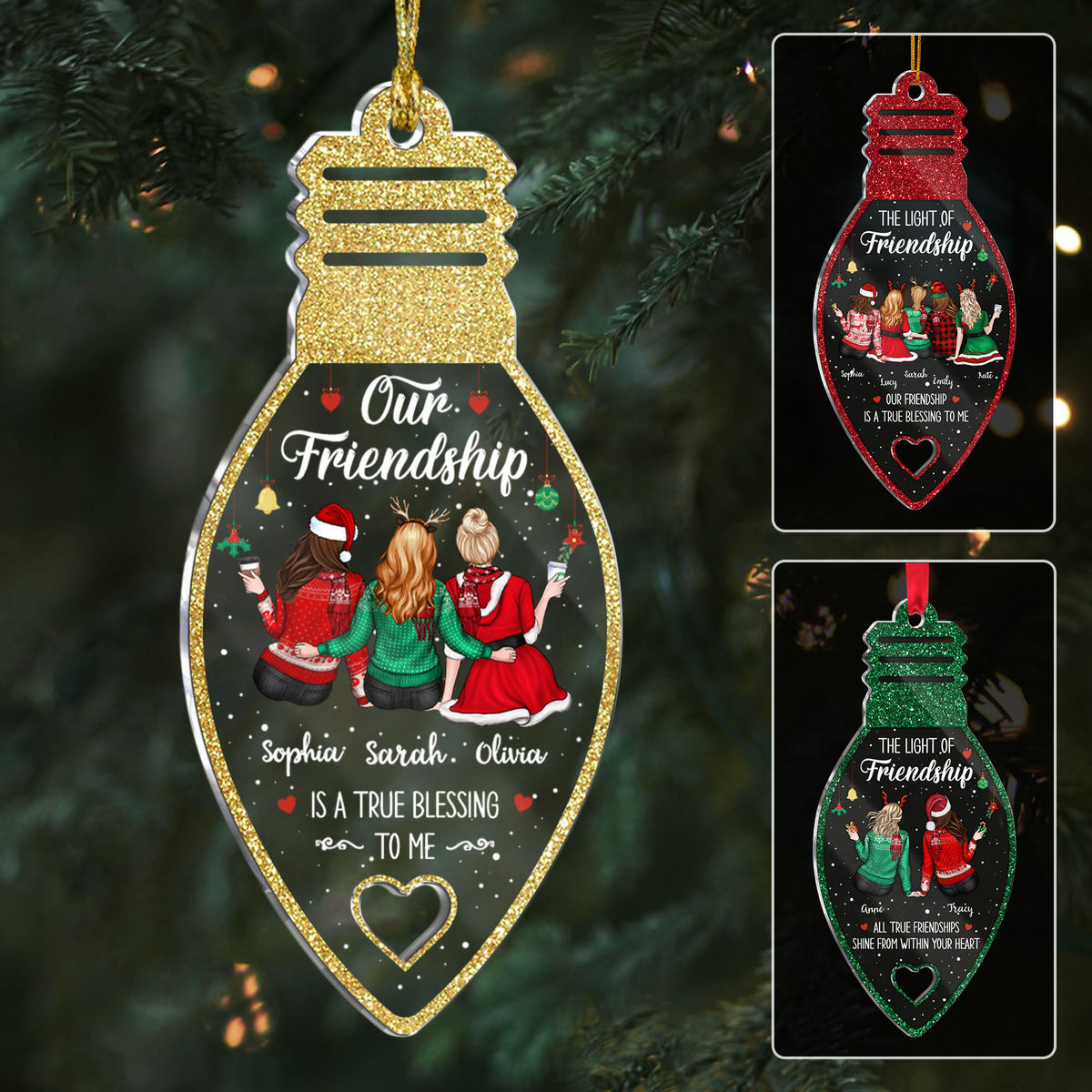 Transparent Christmas Ornament - The Light of Friendship - Friendship is a true blessing to me (UQ)_1