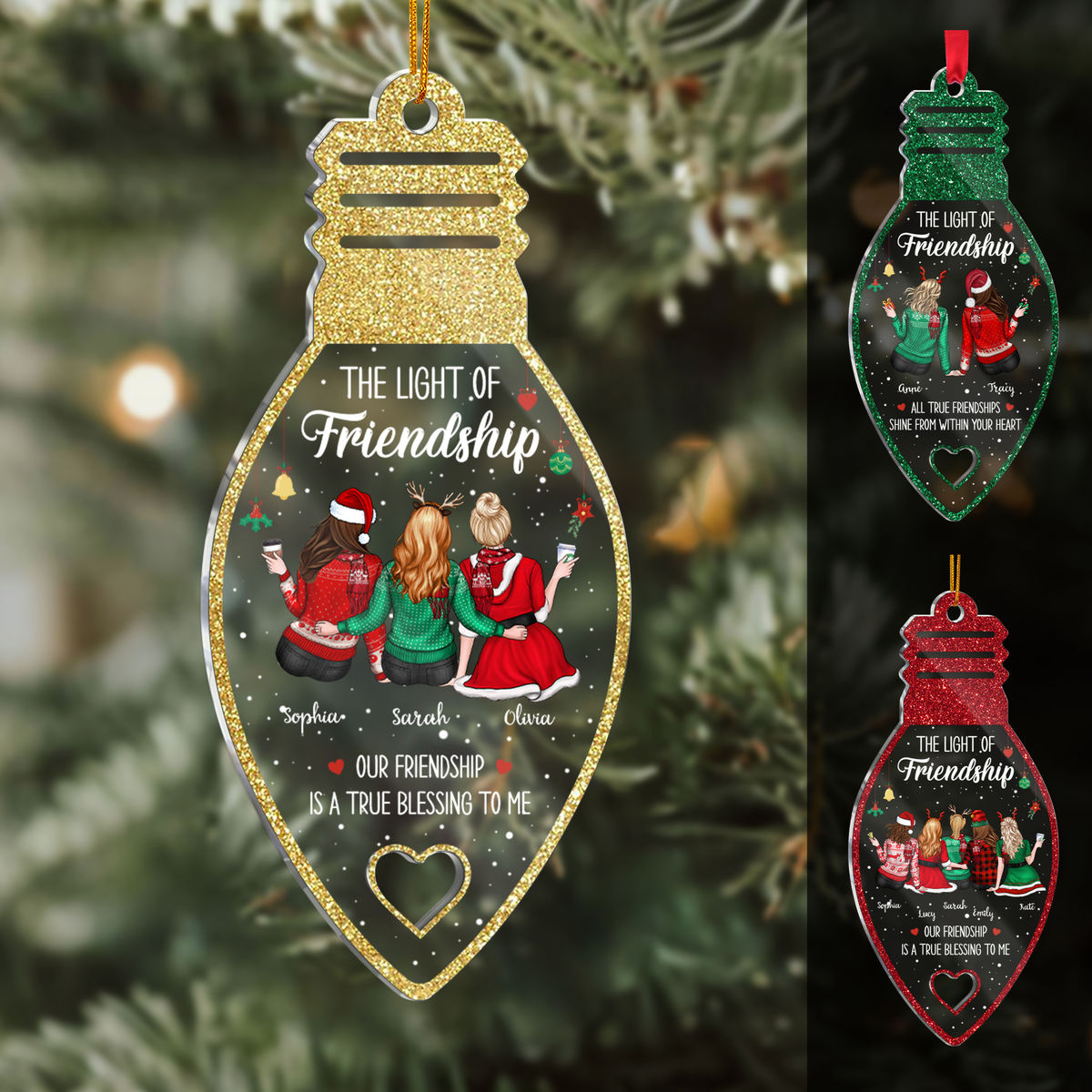 Transparent Christmas Ornament - The Light of Friendship - Friendship is a true blessing to me (UQ)_2