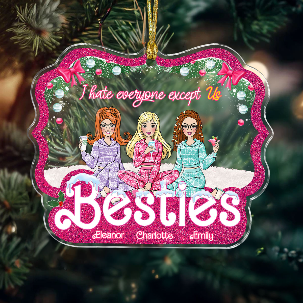 Christmas Ornament - Up to 8 Women - Not Sisters by Blood but Sisters by Heart - Gifts for Best Friends, Sisters - XMAS 2024 (s)_2