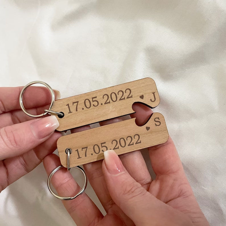 Engraved on sale date keyrings