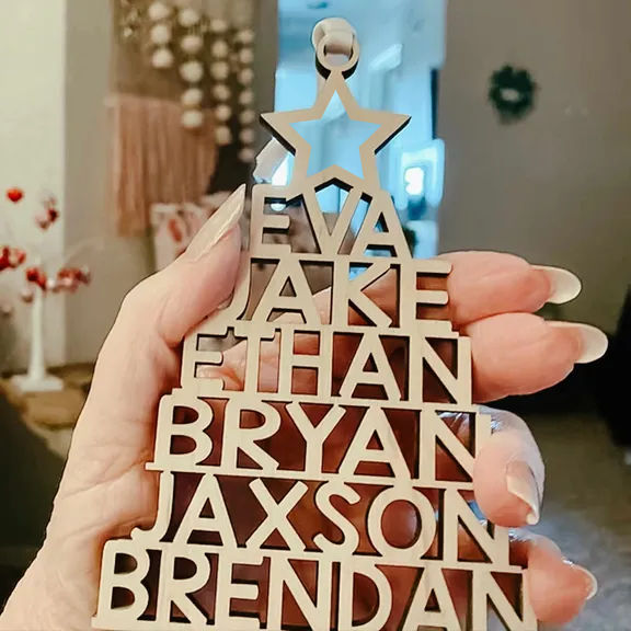 Personalized Name - Family Name Ornament - Wooden Personalized Ornament Gift for Family_2
